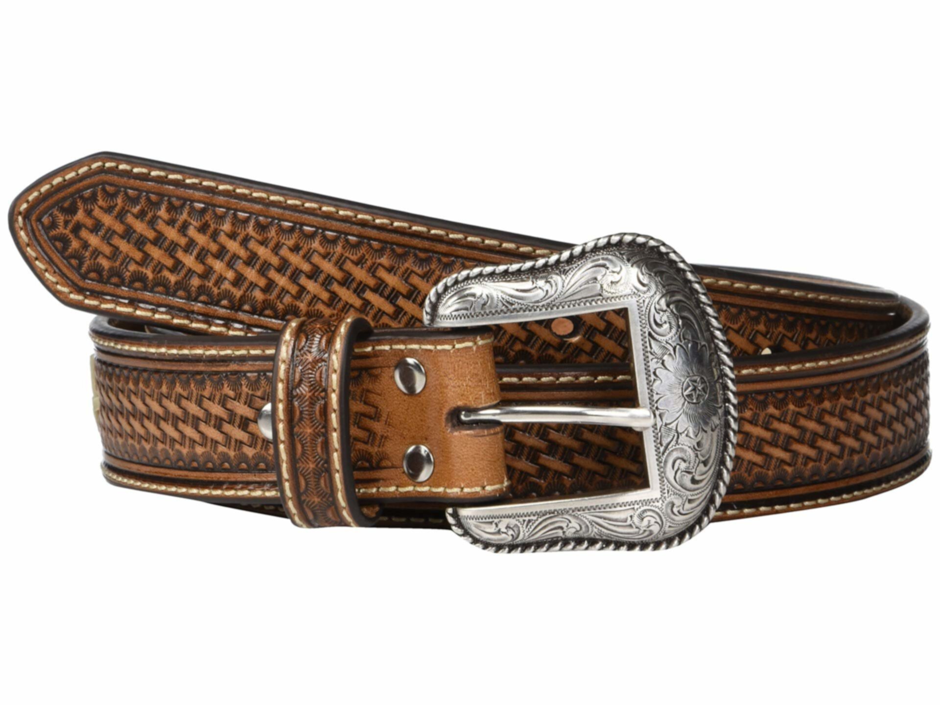 Ремень из тисненой ткани Nocona с шнуровкой из сыромятной кожи M&F Western