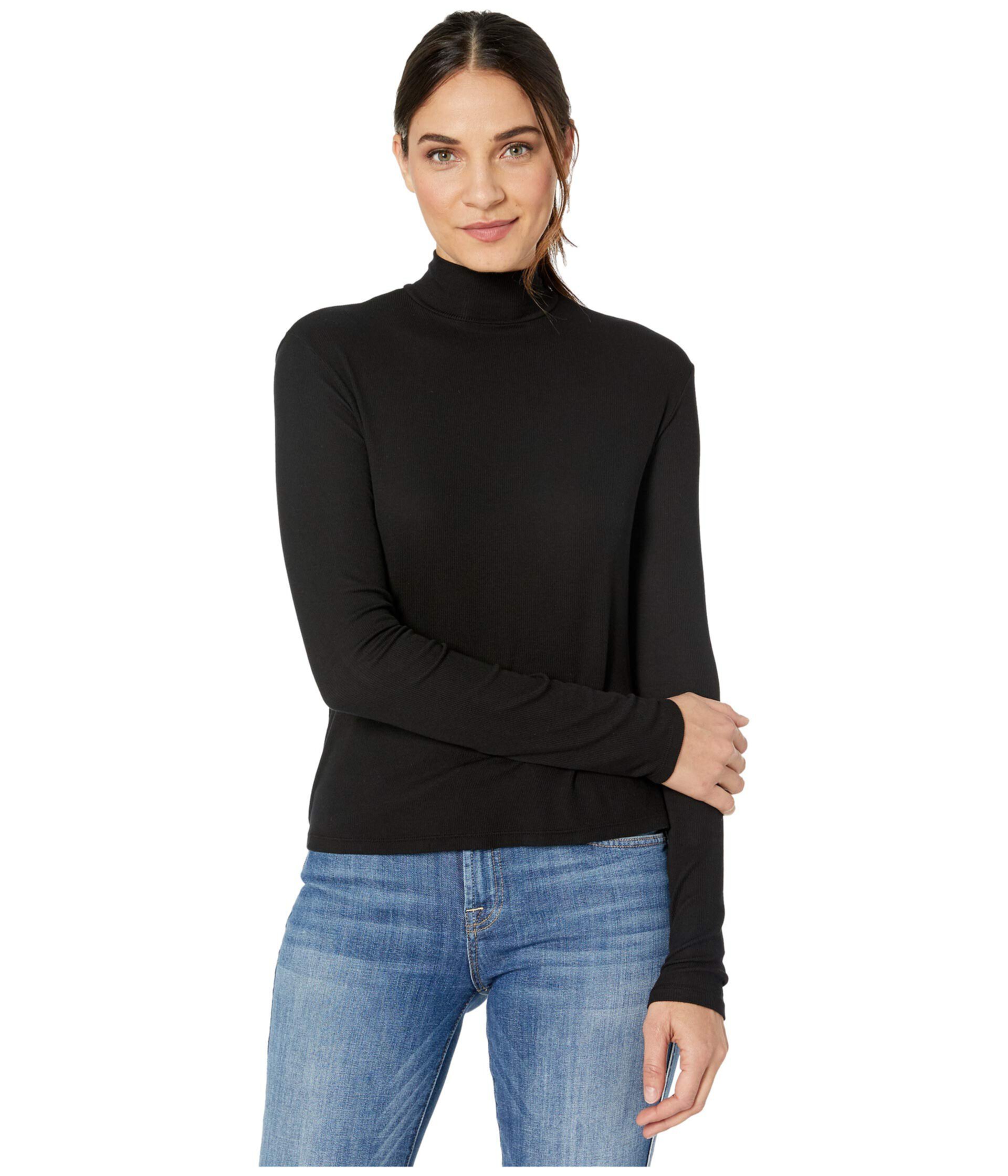 2x1 Rib Eastsider Mock Neck Tee Splendid