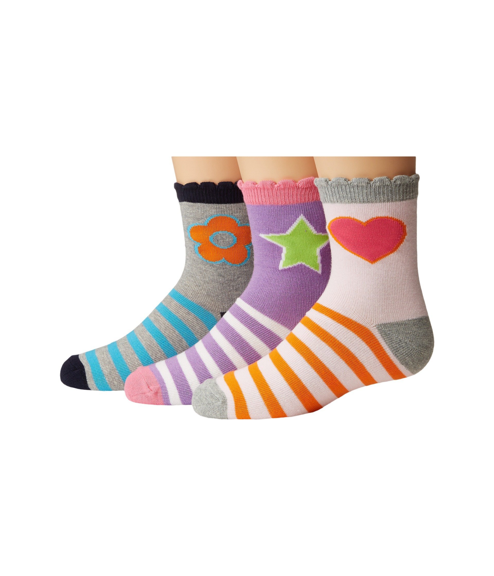 Детские Носки Jefferies Socks Pink/Purple/Grey Crew 3-Pack Jefferies Socks