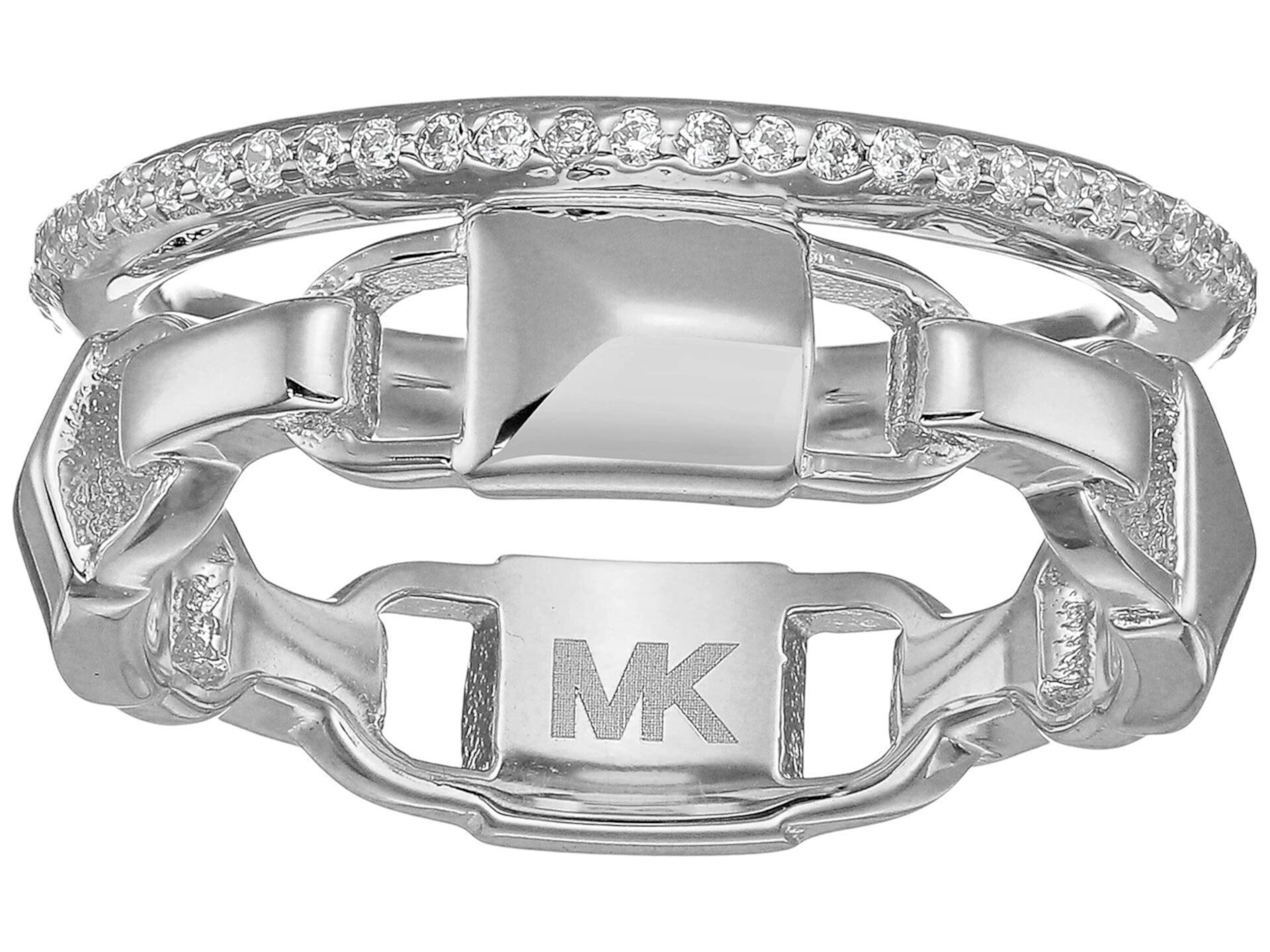 Кольцо с бриллиантами Mercer Link Pavé Halo, украшенное драгоценными металлами Michael Kors