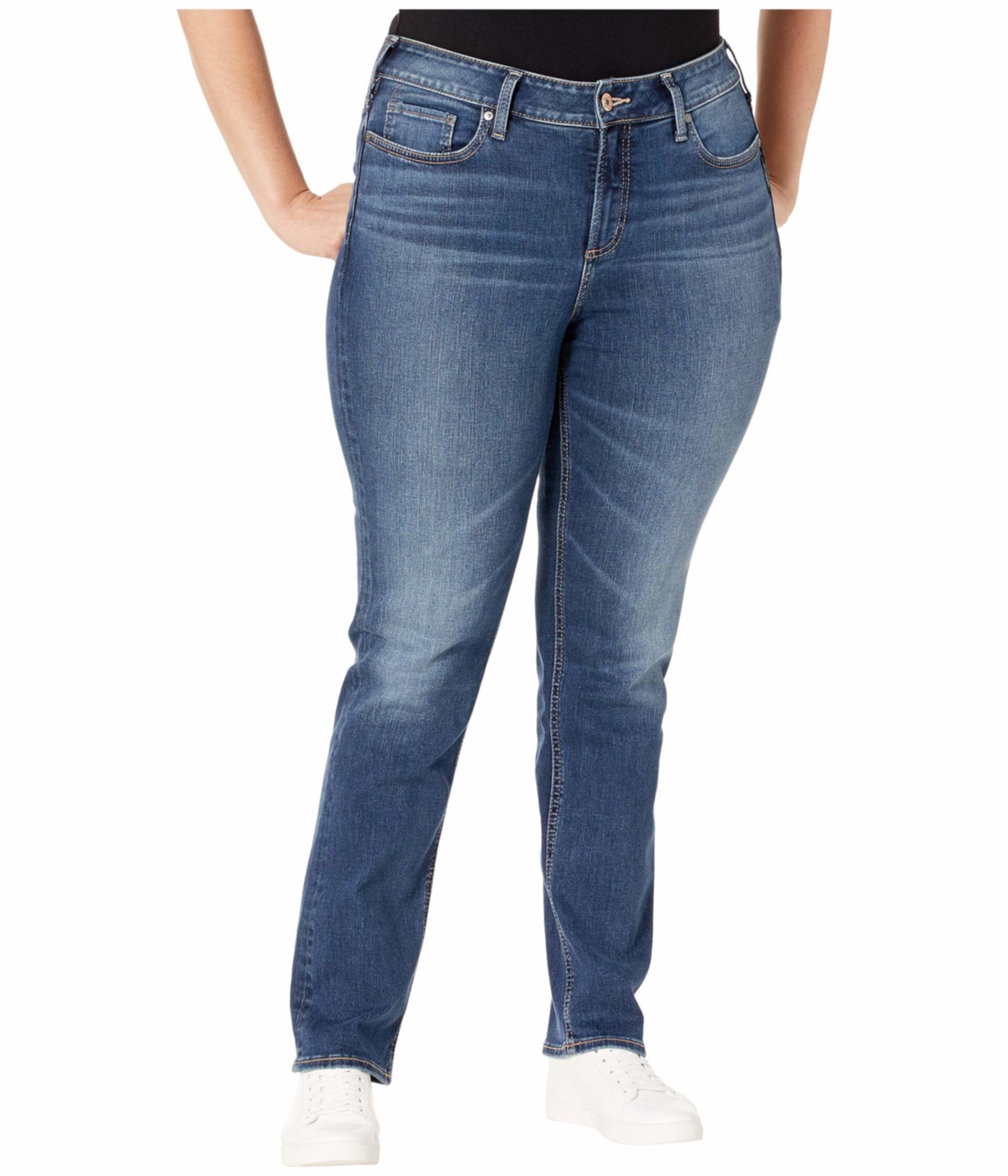 Прямые джинсы Avery с высокой посадкой прямого размера в цвете Индиго W94443SDG313 Silver Jeans Co.