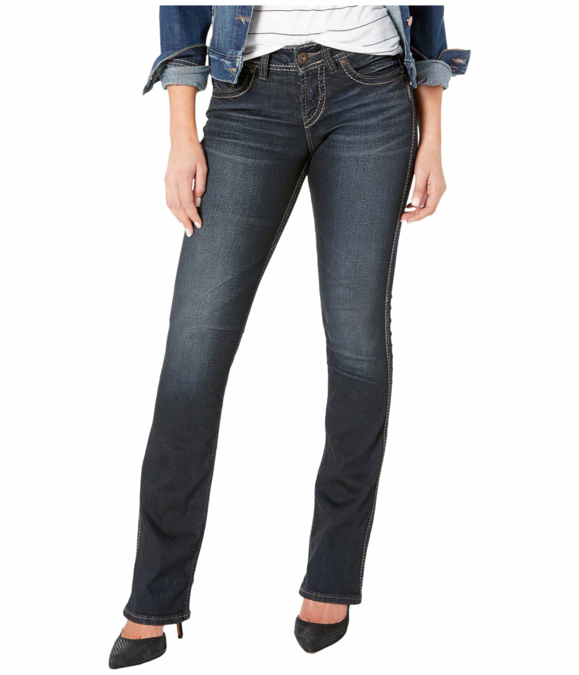 Зауженные джинсы Suki со средней посадкой в цвете индиго L93616SSX405 Silver Jeans Co.