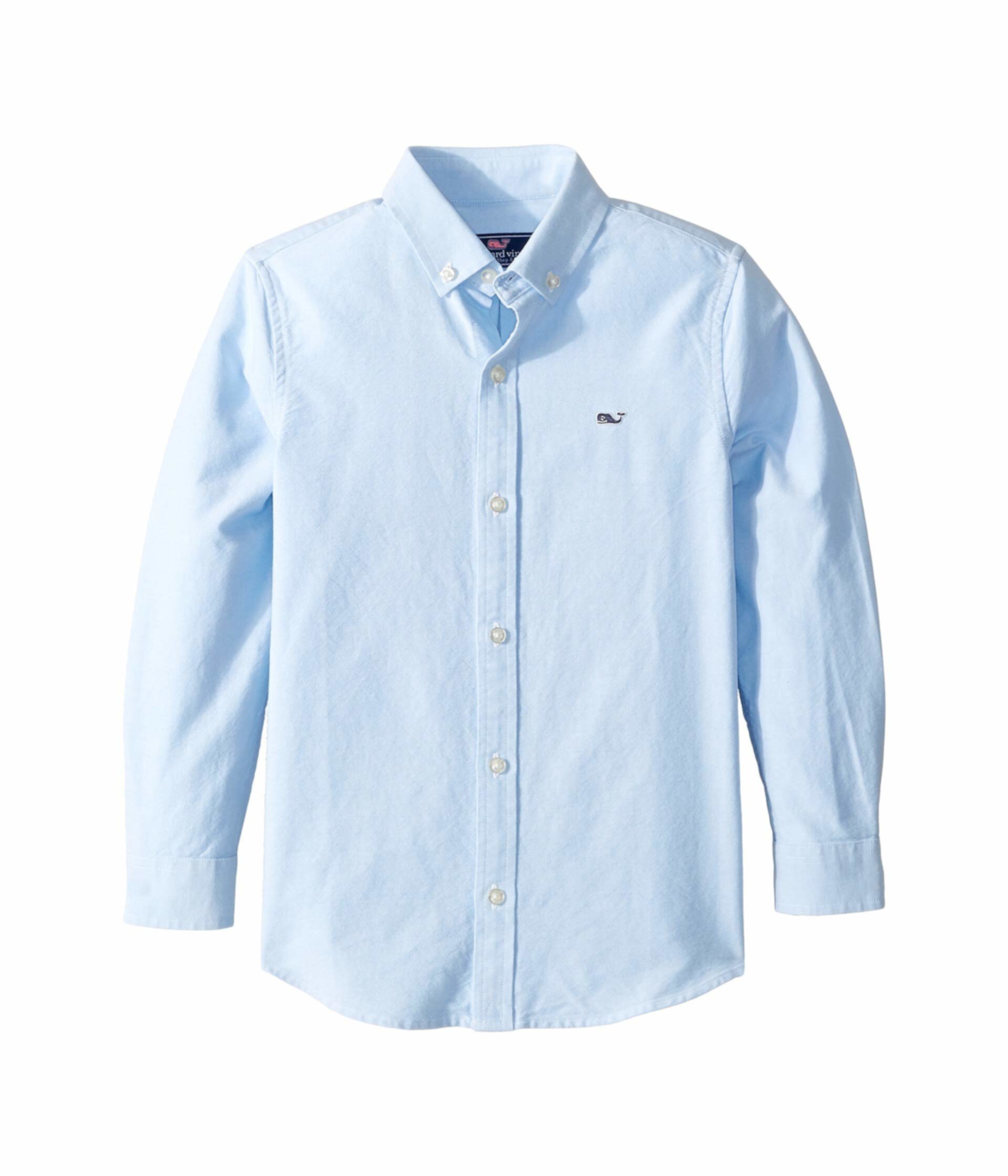 Детская рубашка Vineyard Vines Oxford Whale из 100% хлопка с вышитым китом Vineyard Vines Kids