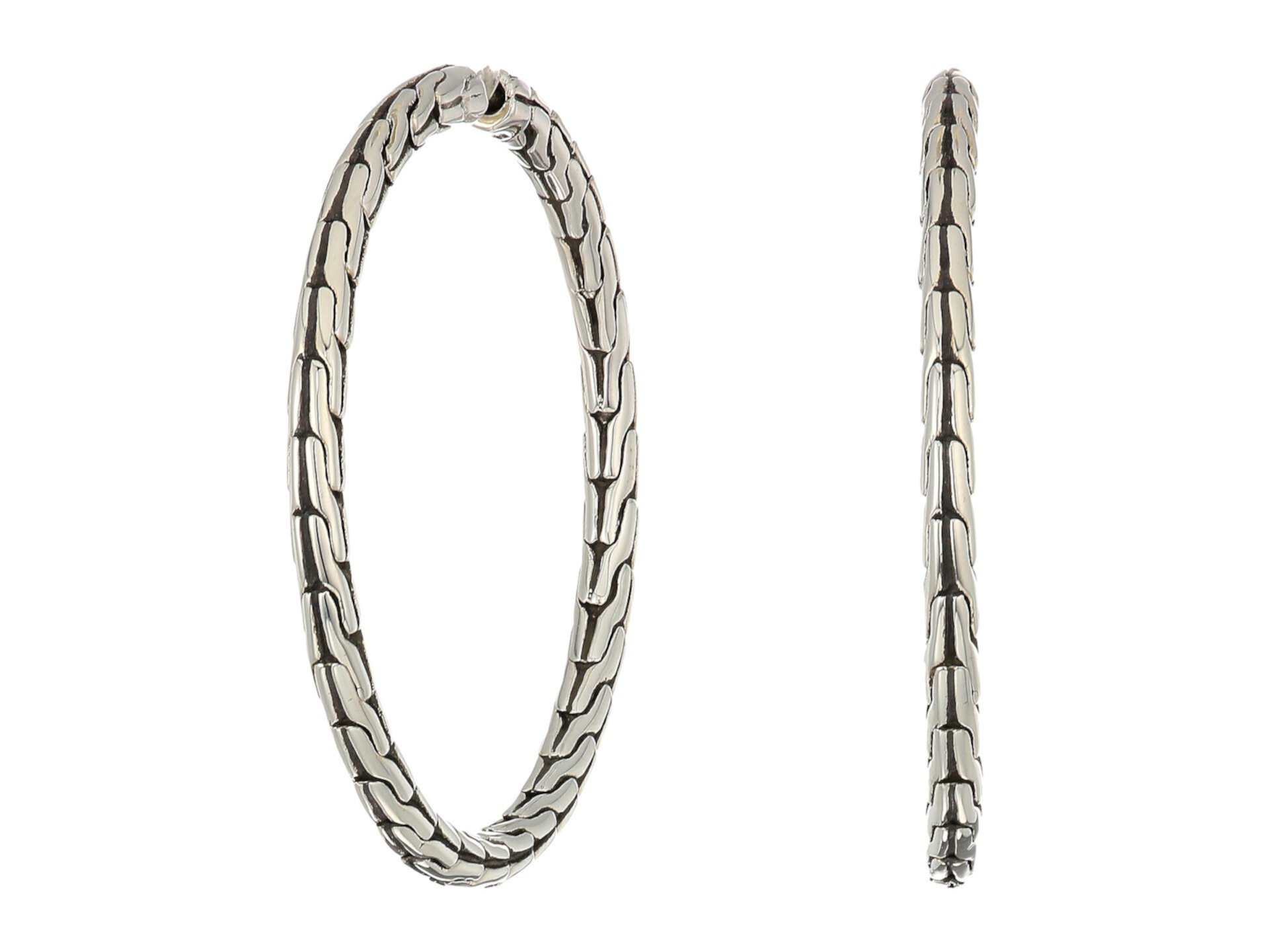 Классические серьги-кольца среднего размера с цепочкой JOHN HARDY