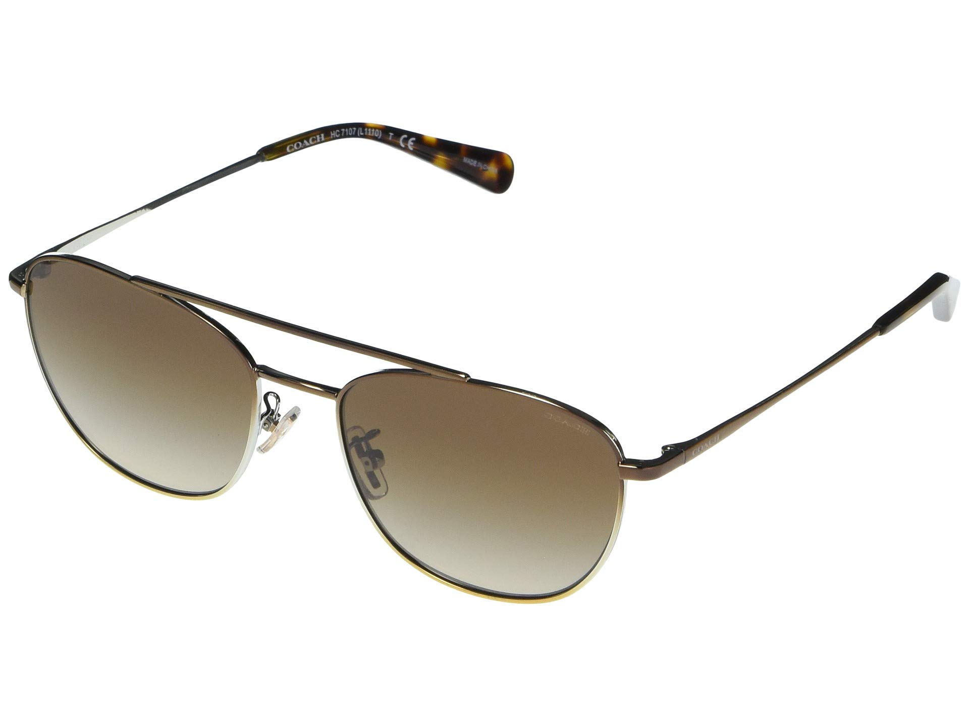 HC7107 L1110 Прямоугольные металлические солнцезащитные очки COACH