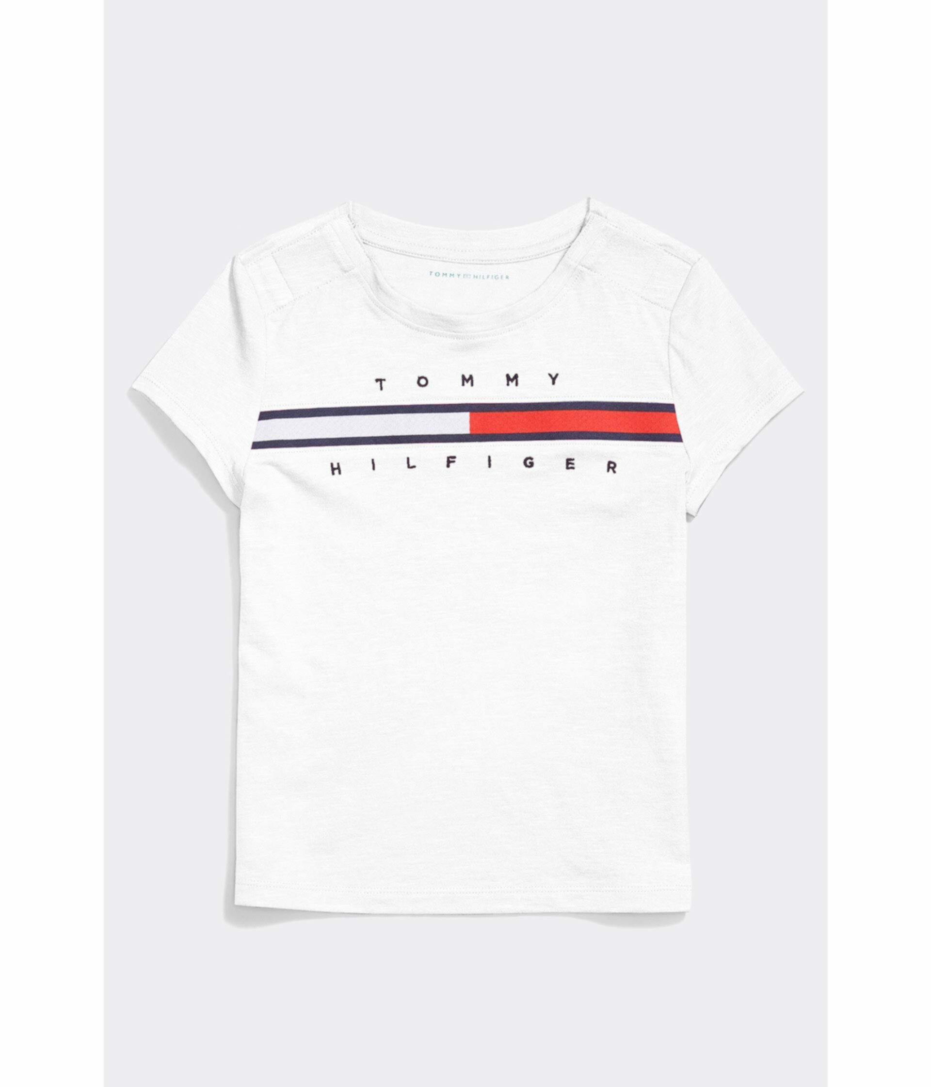 Фирменная футболка в полоску с магнитными пуговицами на плечах (Little Kids / Big Kids) Tommy Hilfiger Adaptive