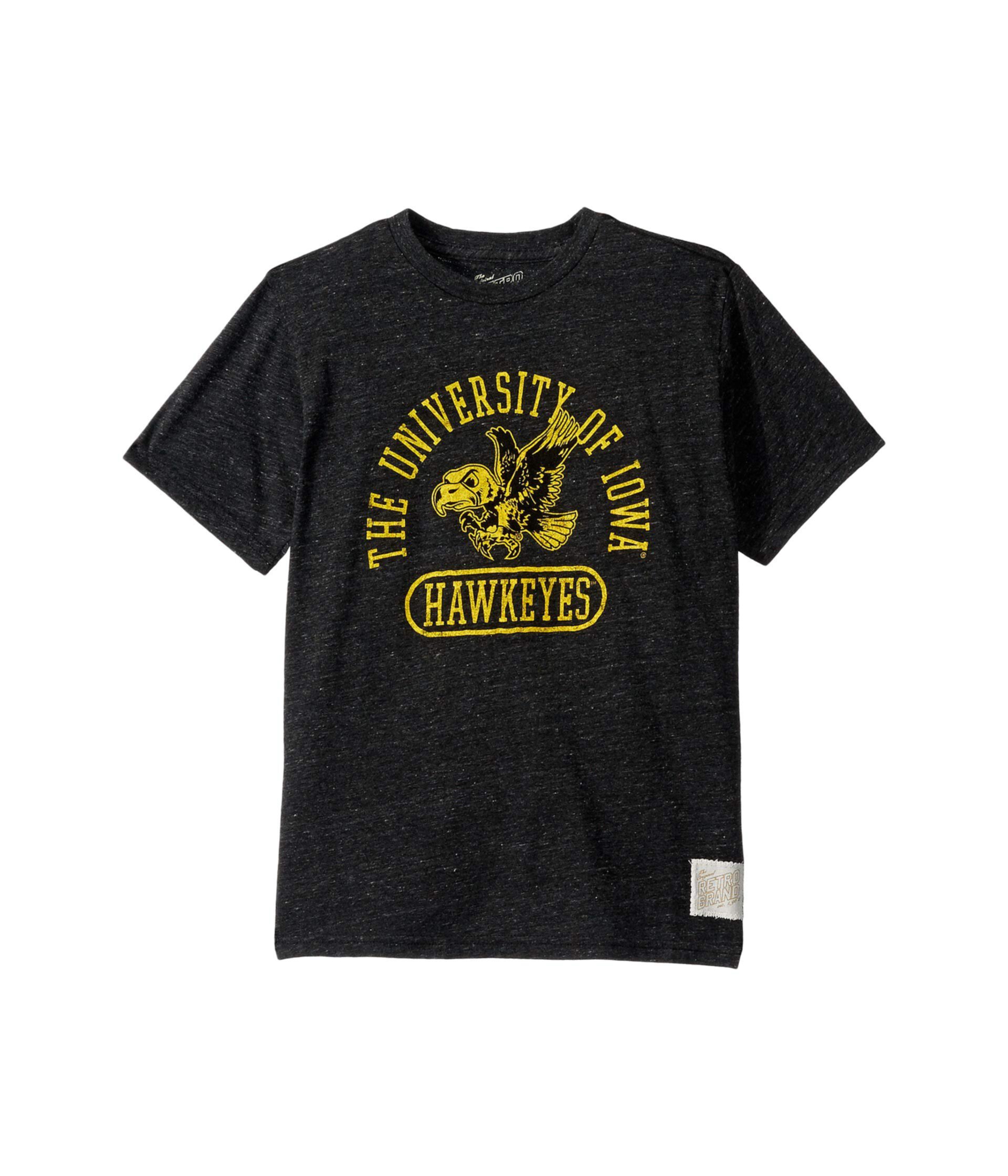 Футболка Iowa Hawkeyes Vintage Tri-Blend с коротким рукавом для детей, 50% полиэстер, 38% хлопок, 12% рэйон The Original Retro Brand Kids