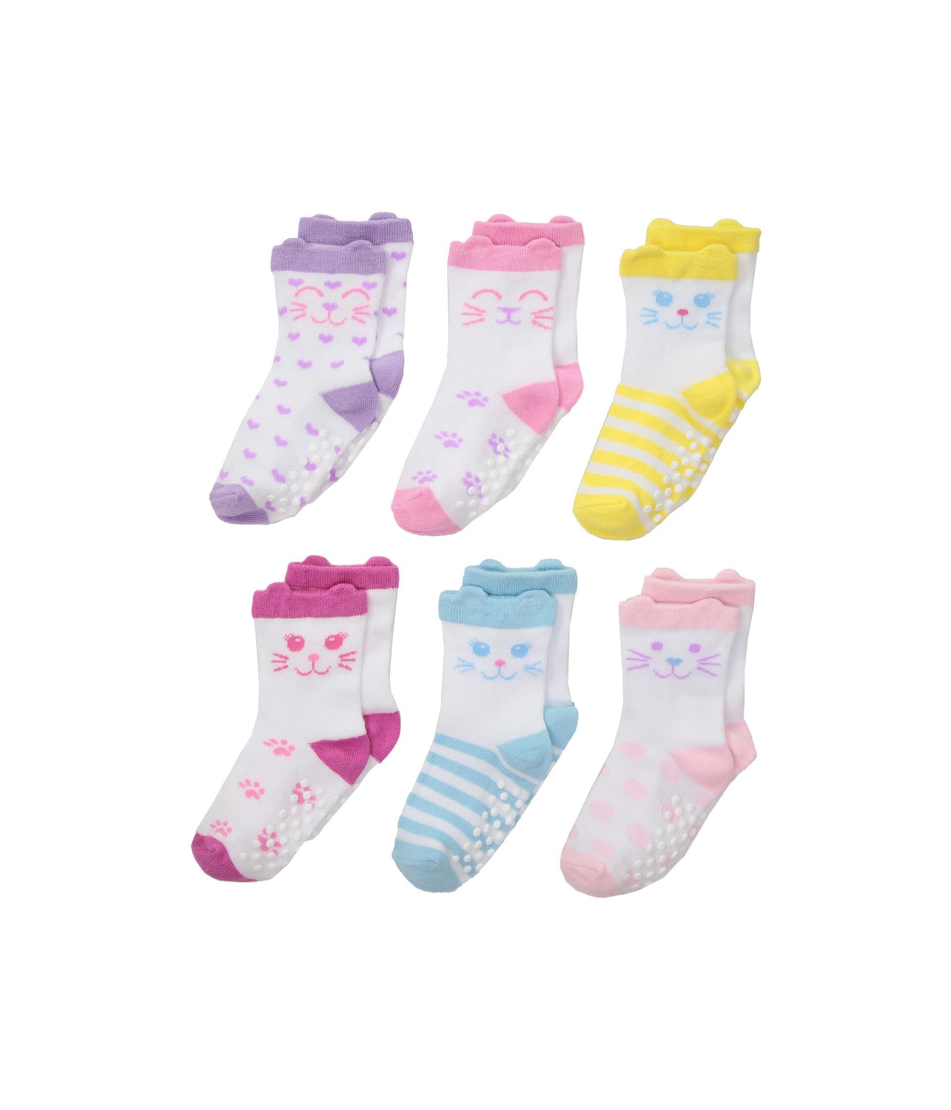 Нескользящие носки для кошек, 6 пар (для младенцев / малышей) Jefferies Socks