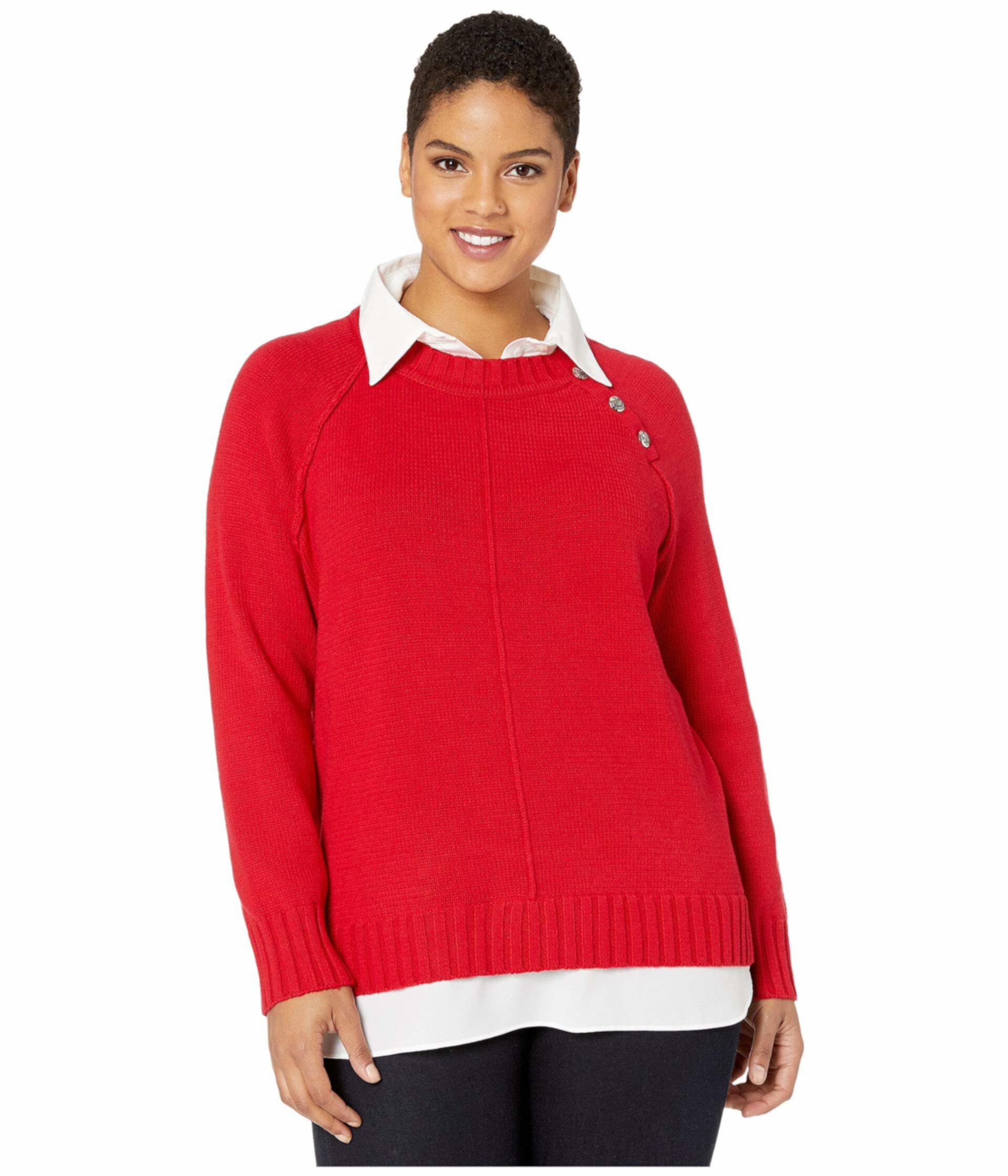 Плюс размер рубашки-подкладка свитер Ralph Lauren
