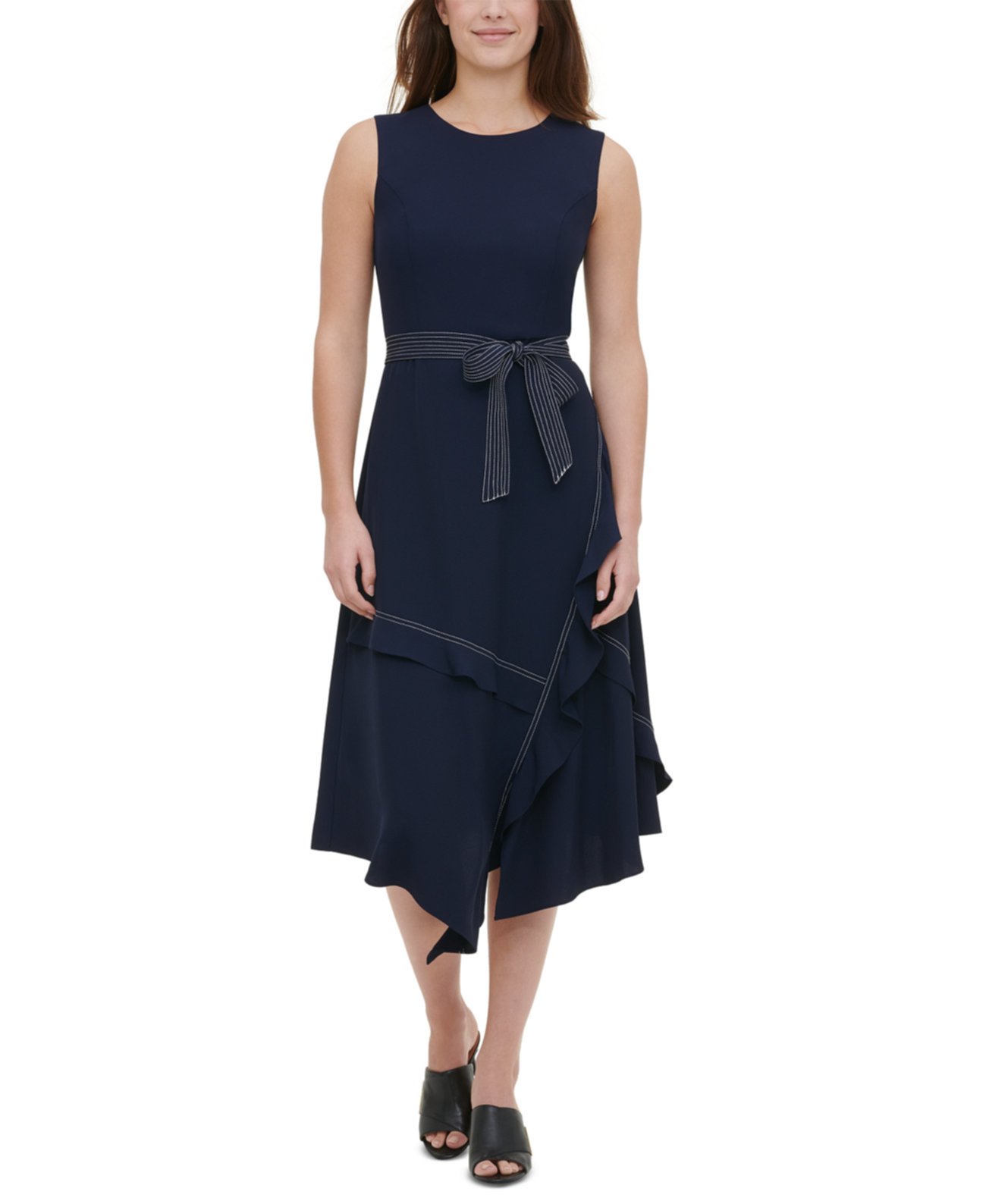 Асимметричное платье без рукавов Calvin Klein