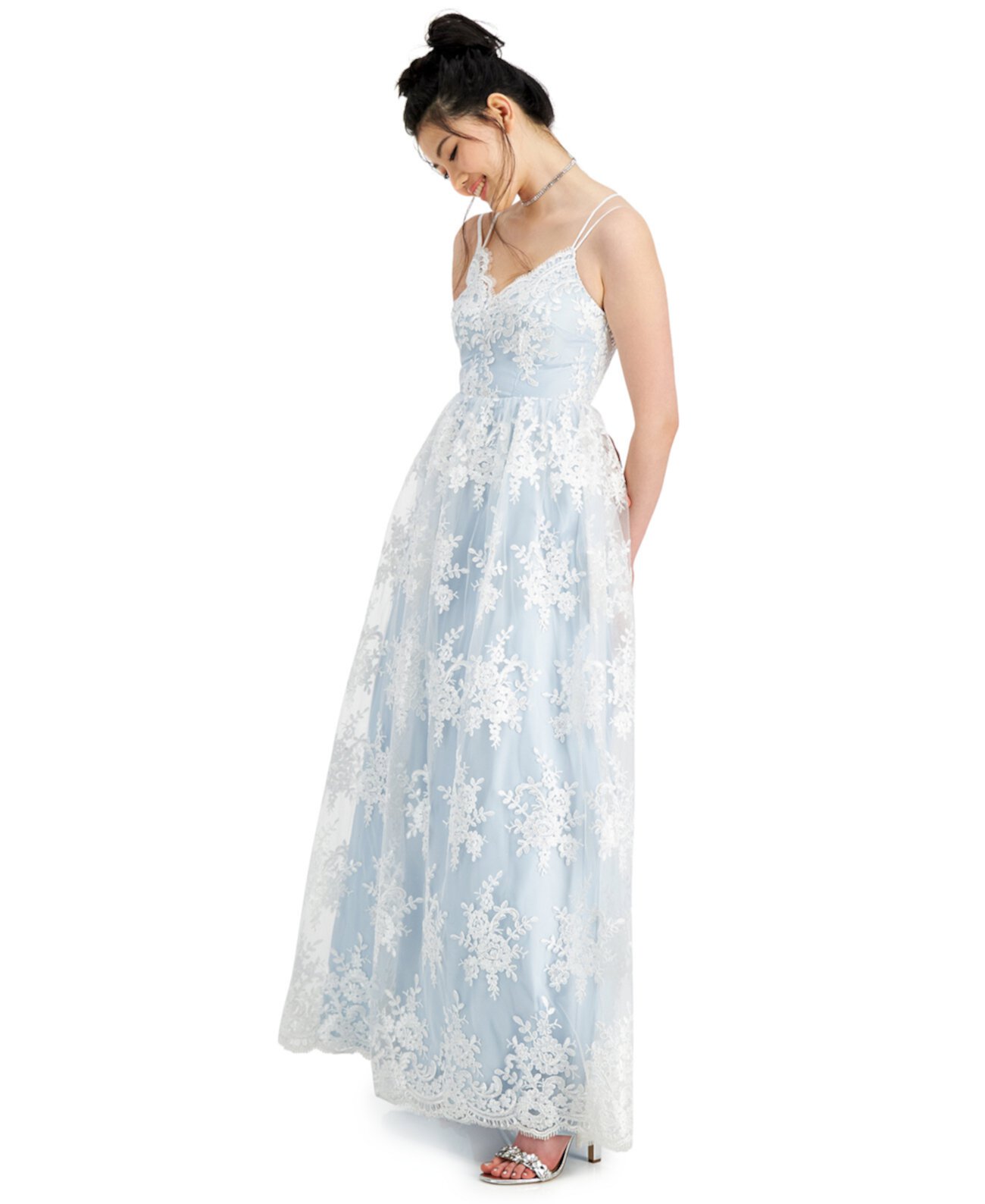 Сетчатое платье с вышивкой для юниоров, созданное для Macy's Say Yes to the Prom