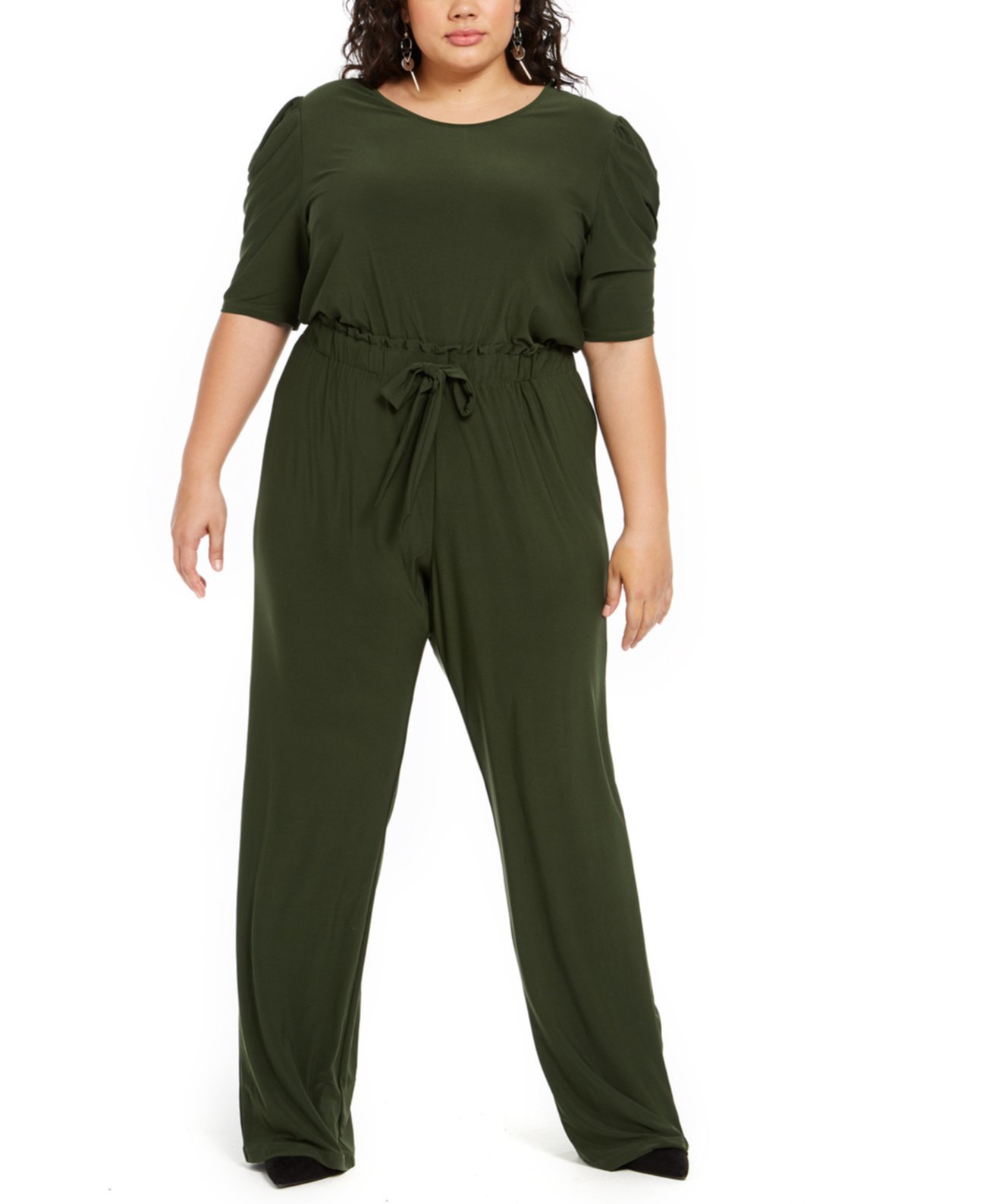 Plus Size Tie-Front Jumpsuit NY Collection