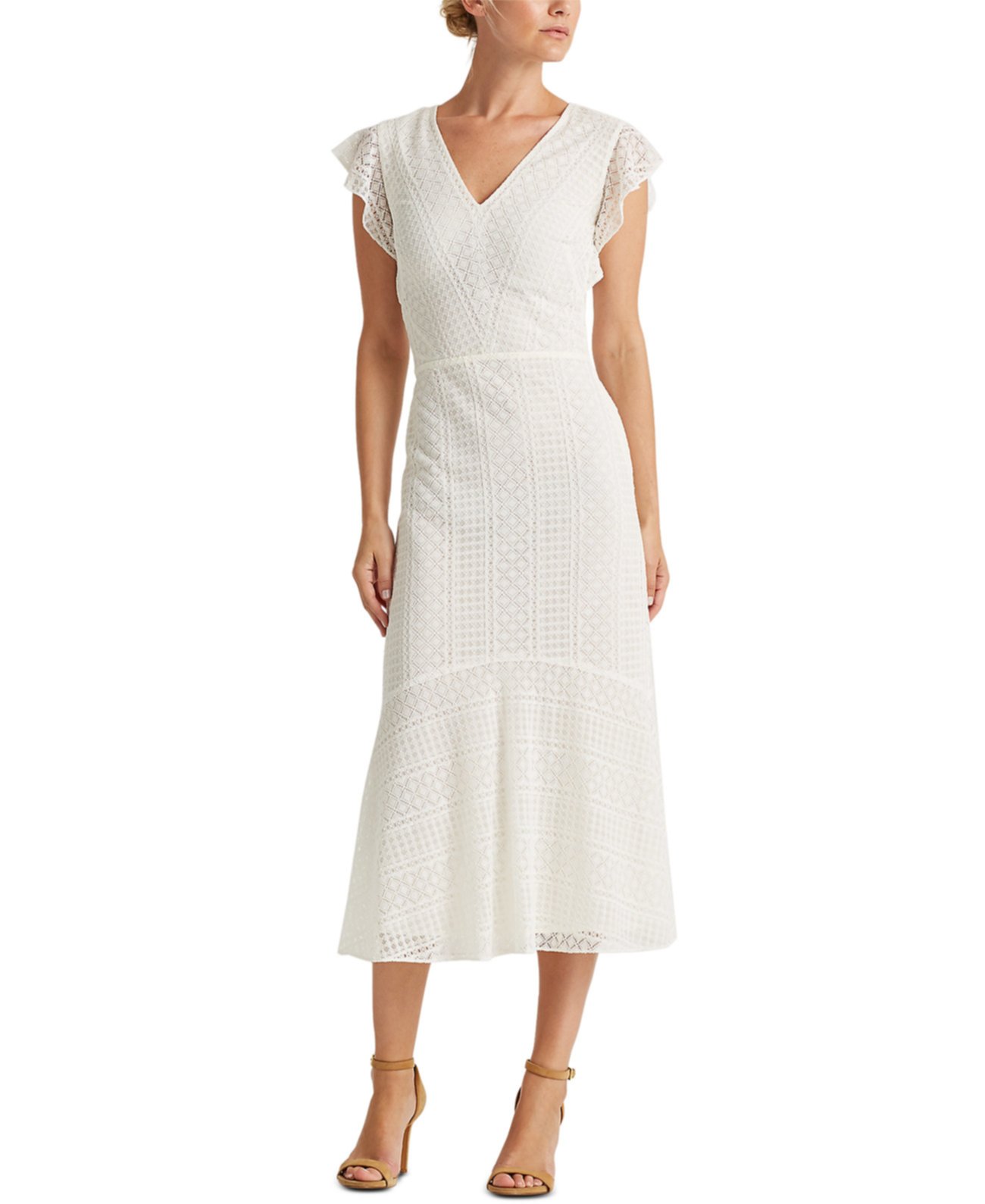 Кружевное платье с рукавами Ralph Lauren