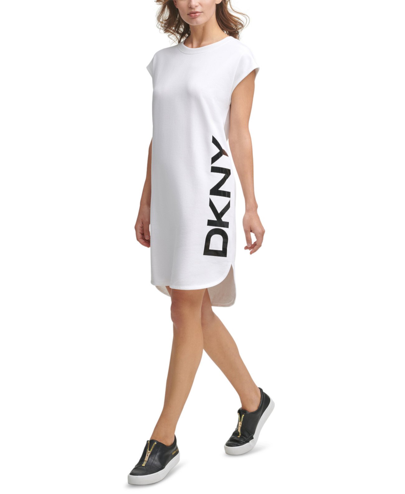 Платье-футболка с графическим логотипом DKNY