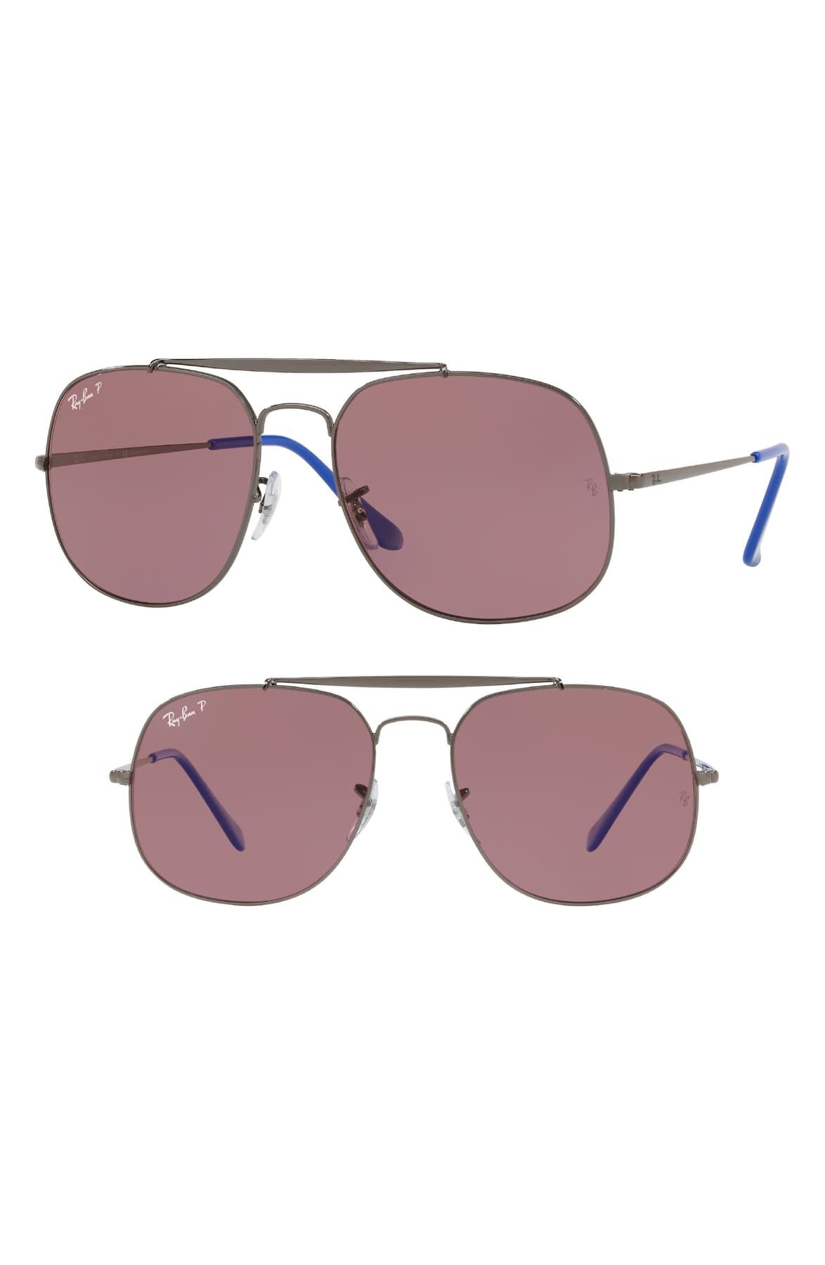 57-мм поляризованные солнцезащитные очки-авиаторы Ray-Ban