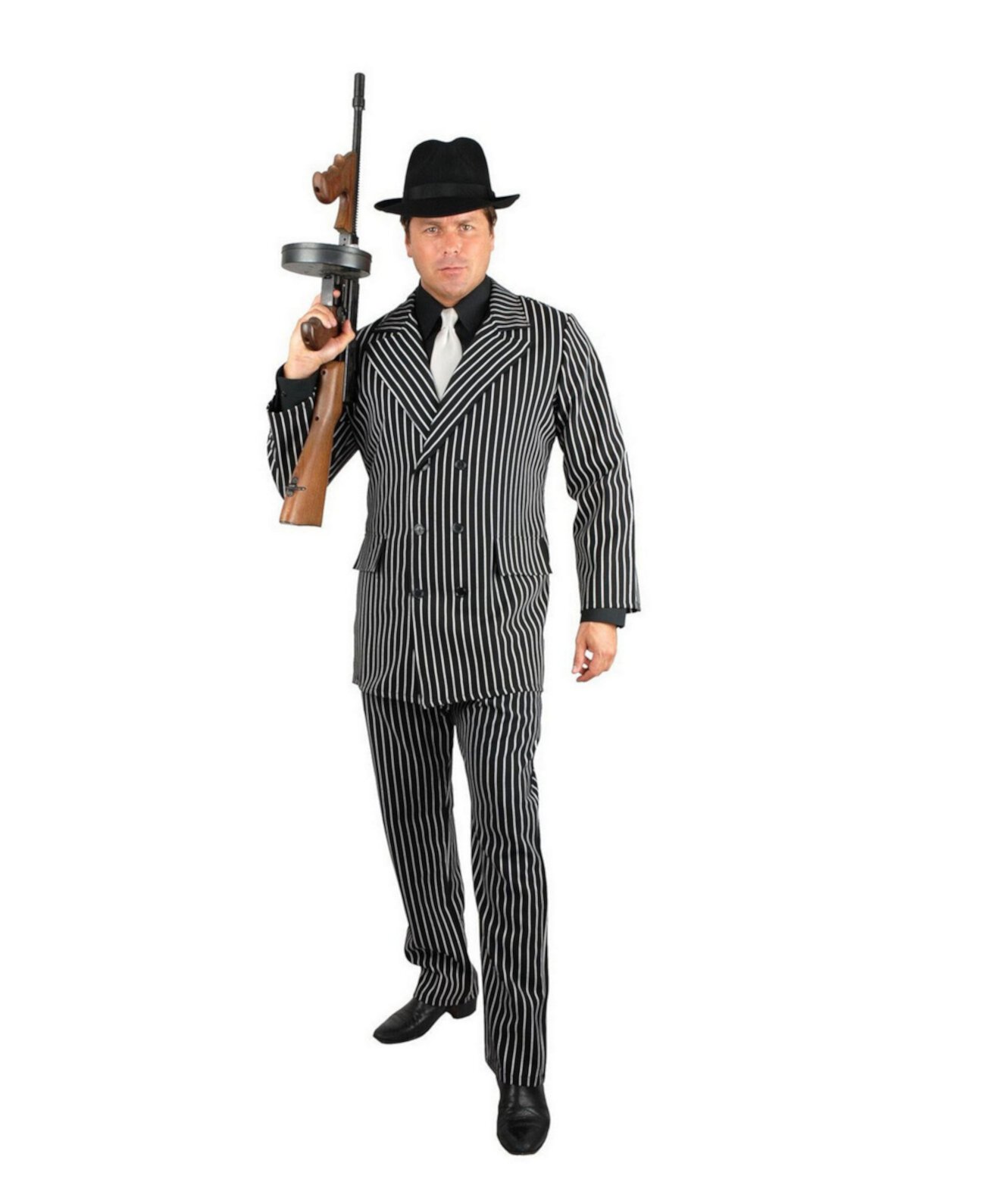 Мужской гангстерский черно-белый костюм для взрослых BuySeasons
