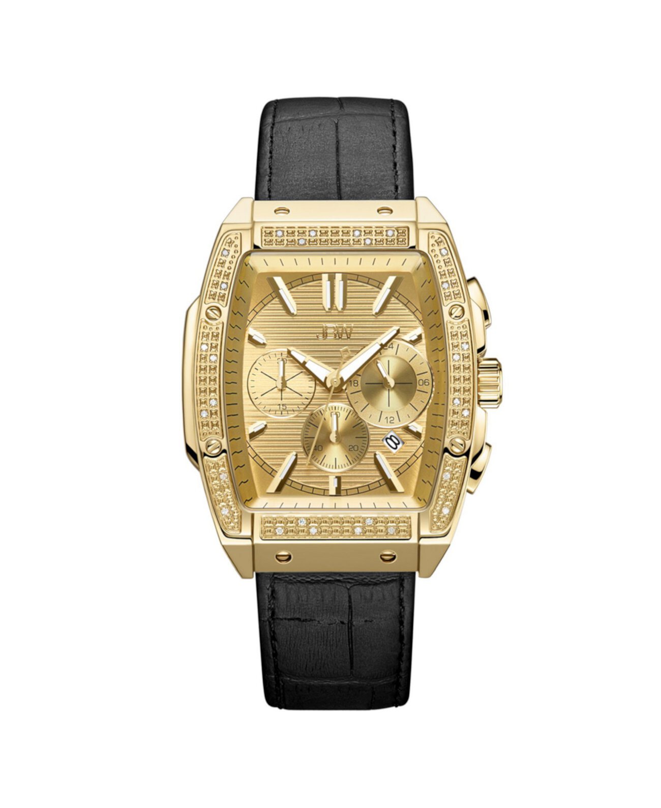 Мужские часы Echelon Diamond (1/4 карата) из позолоченной 18-каратной нержавеющей стали 41 мм JBW