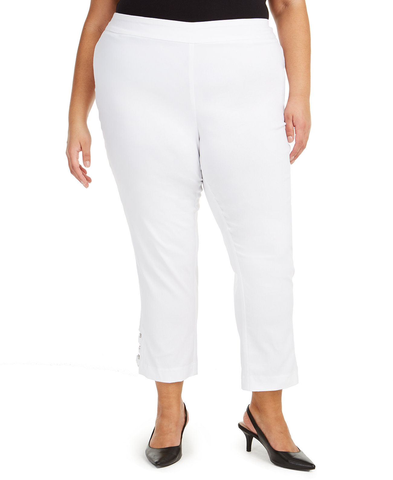 Узкие брюки-щиколотки с регулируемым размером живота плюс размер, созданные для Macy's J&M Collection