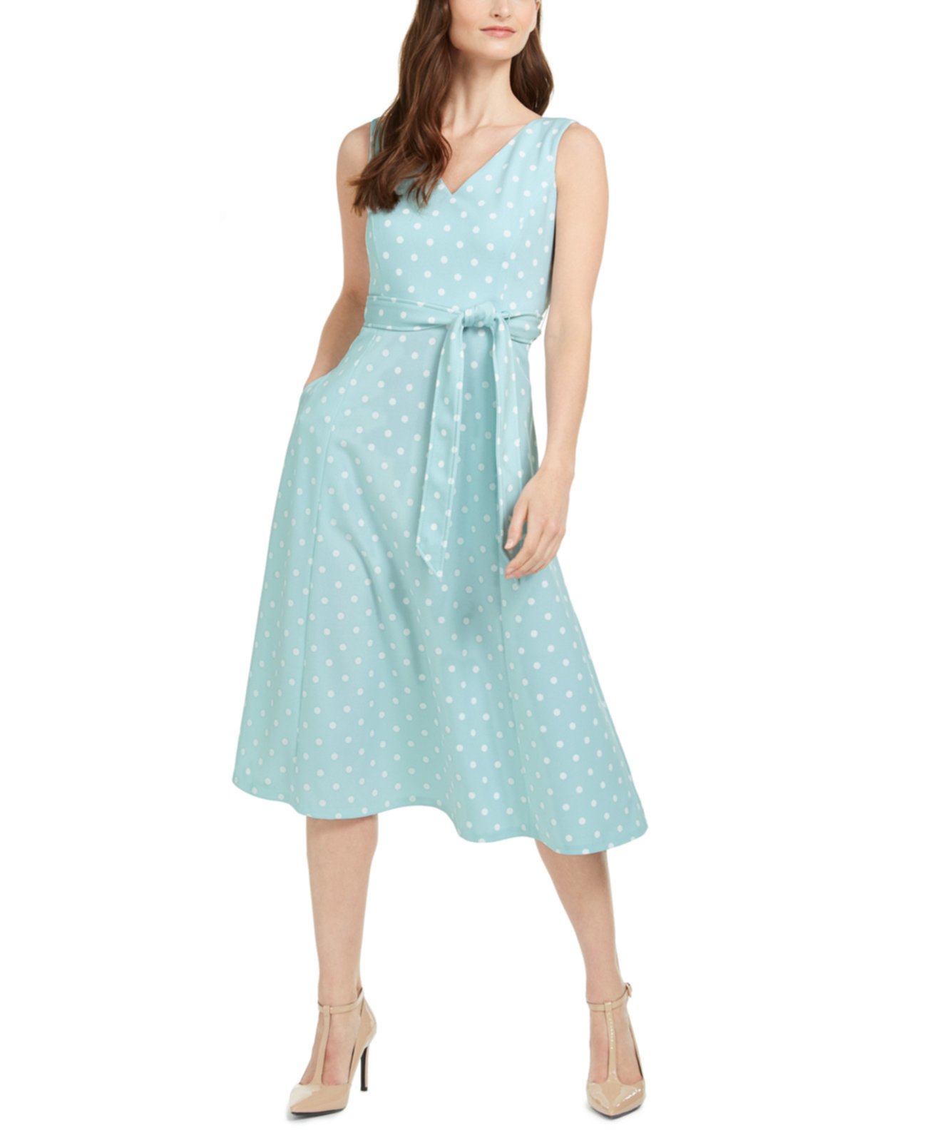 Платье миди с цветочным принтом Dot-Print Calvin Klein