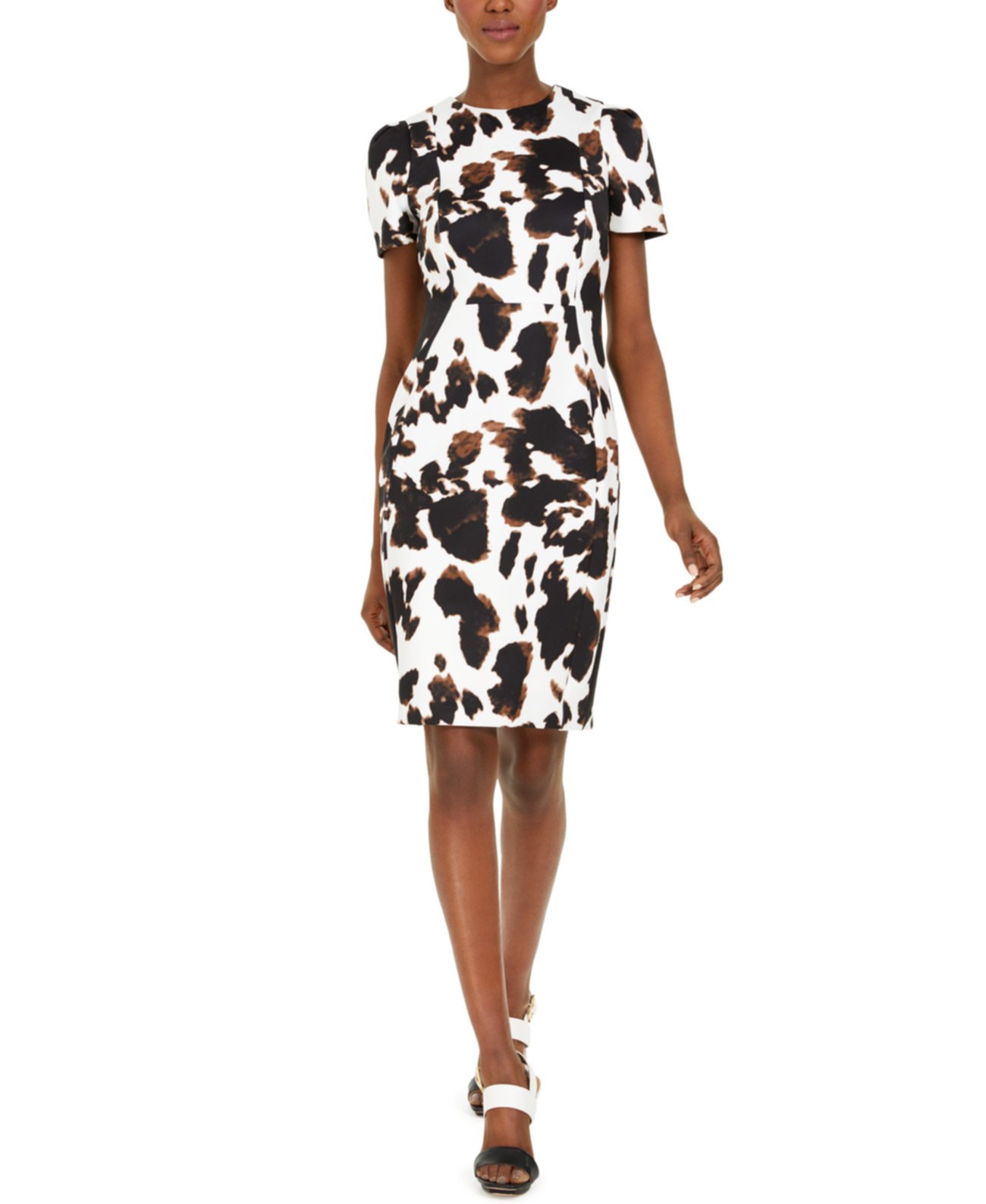 Платье-футляр с коровьим принтом Calvin Klein