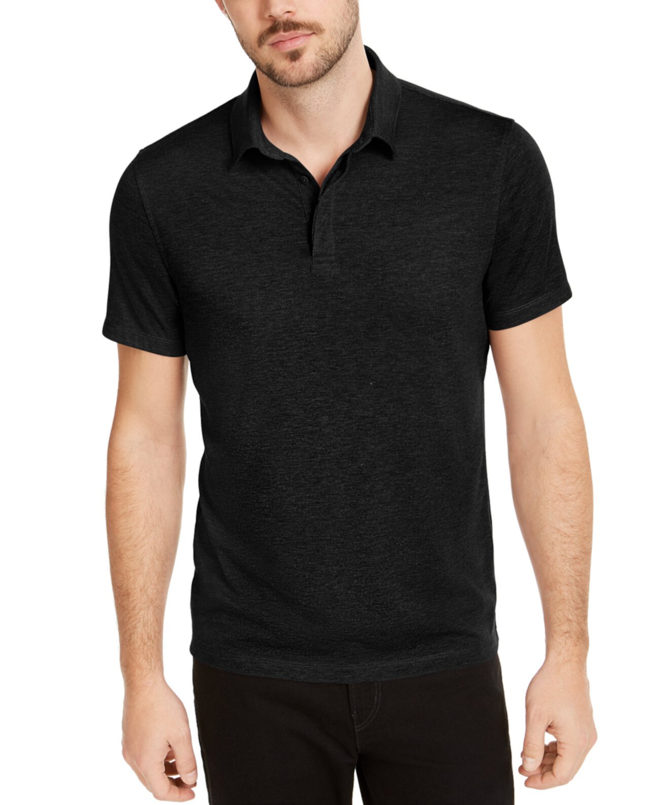 Мужская однотонная рубашка-поло из эластичного эластичного материала, созданная для Macy's Alfani