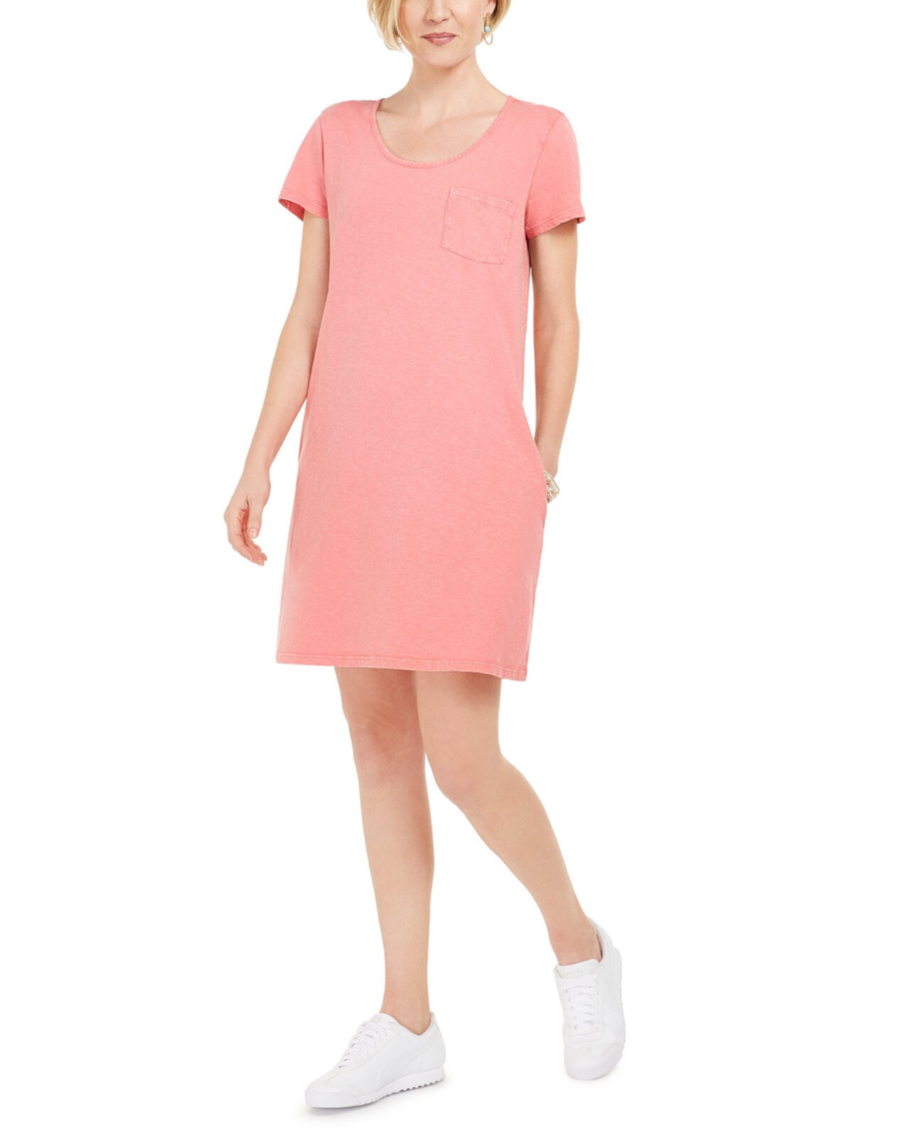 Однобортное платье-футболка, созданное для Macy's Style & Co