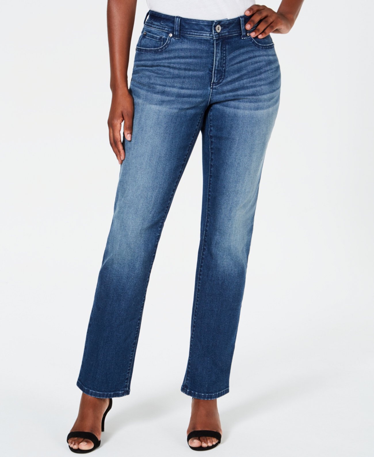 INC Пышные облегающие джинсы прямого покроя с Tummy Control, созданные для Macy's INC International Concepts