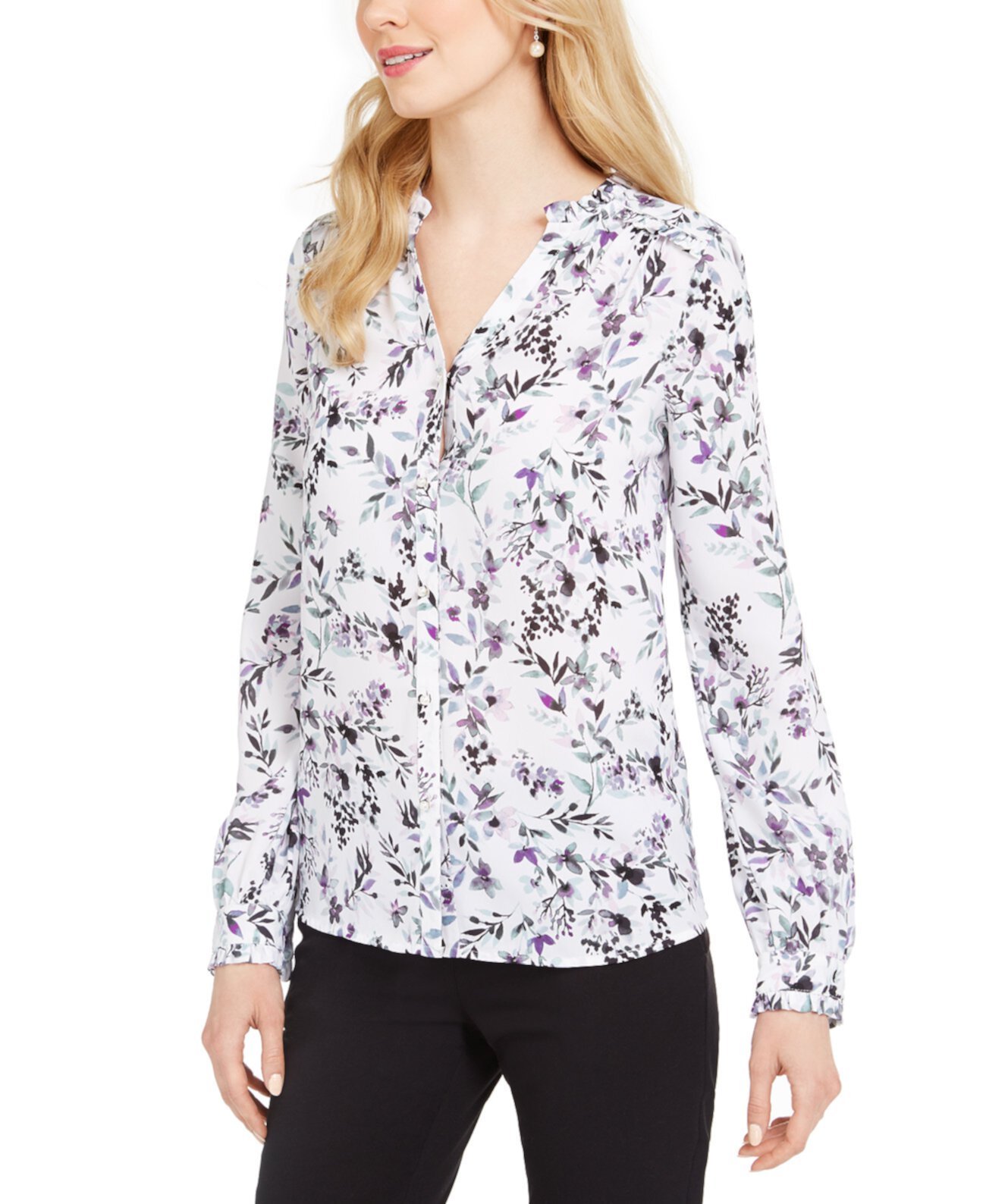 Блузка на пуговицах с цветочным принтом Karl Lagerfeld Paris
