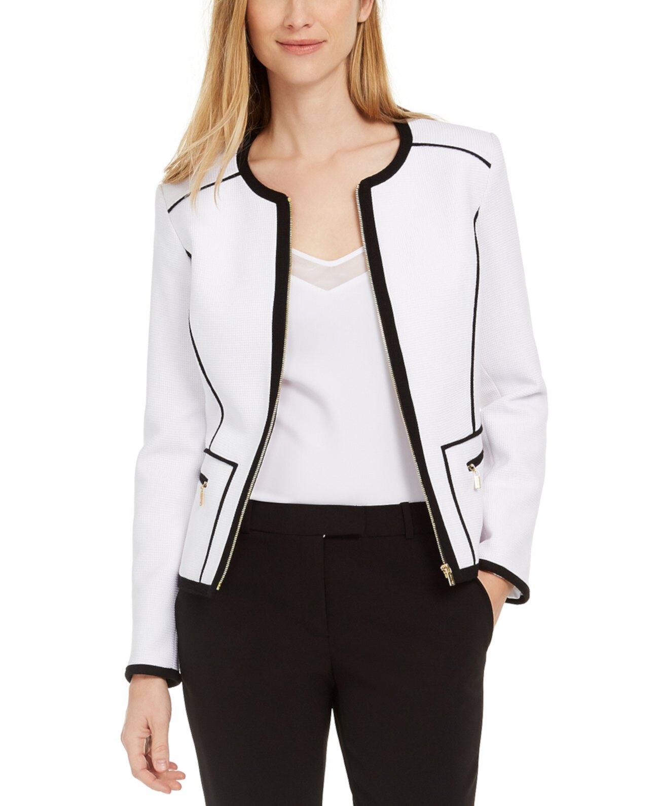Куртка из пике с окантовкой на молнии Calvin Klein