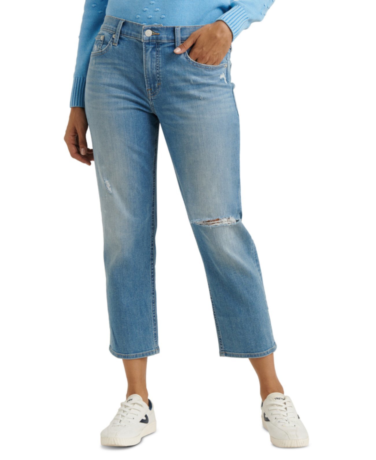 Узкие рваные джинсы-бойфренды Lucky Brand