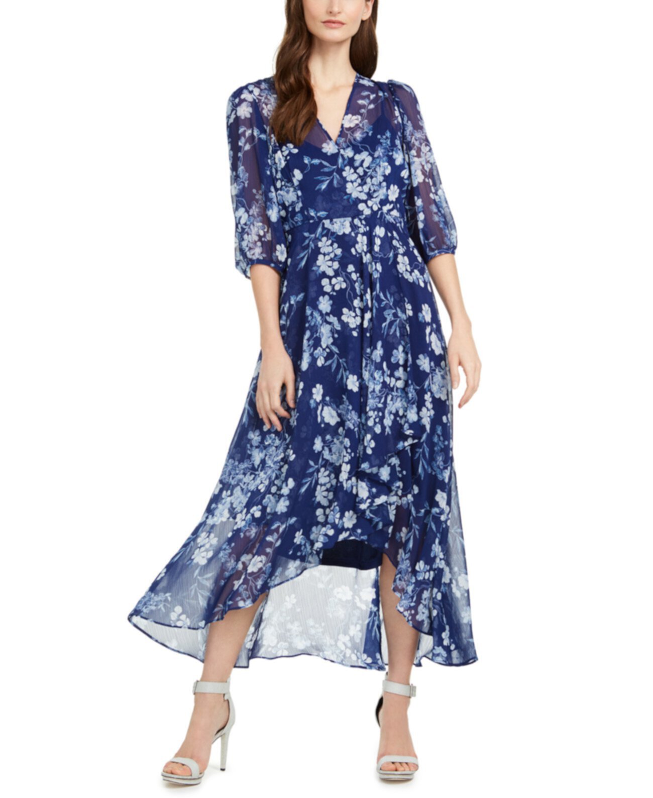 Макси-платье с цветочным принтом, созданное для Macy's Calvin Klein