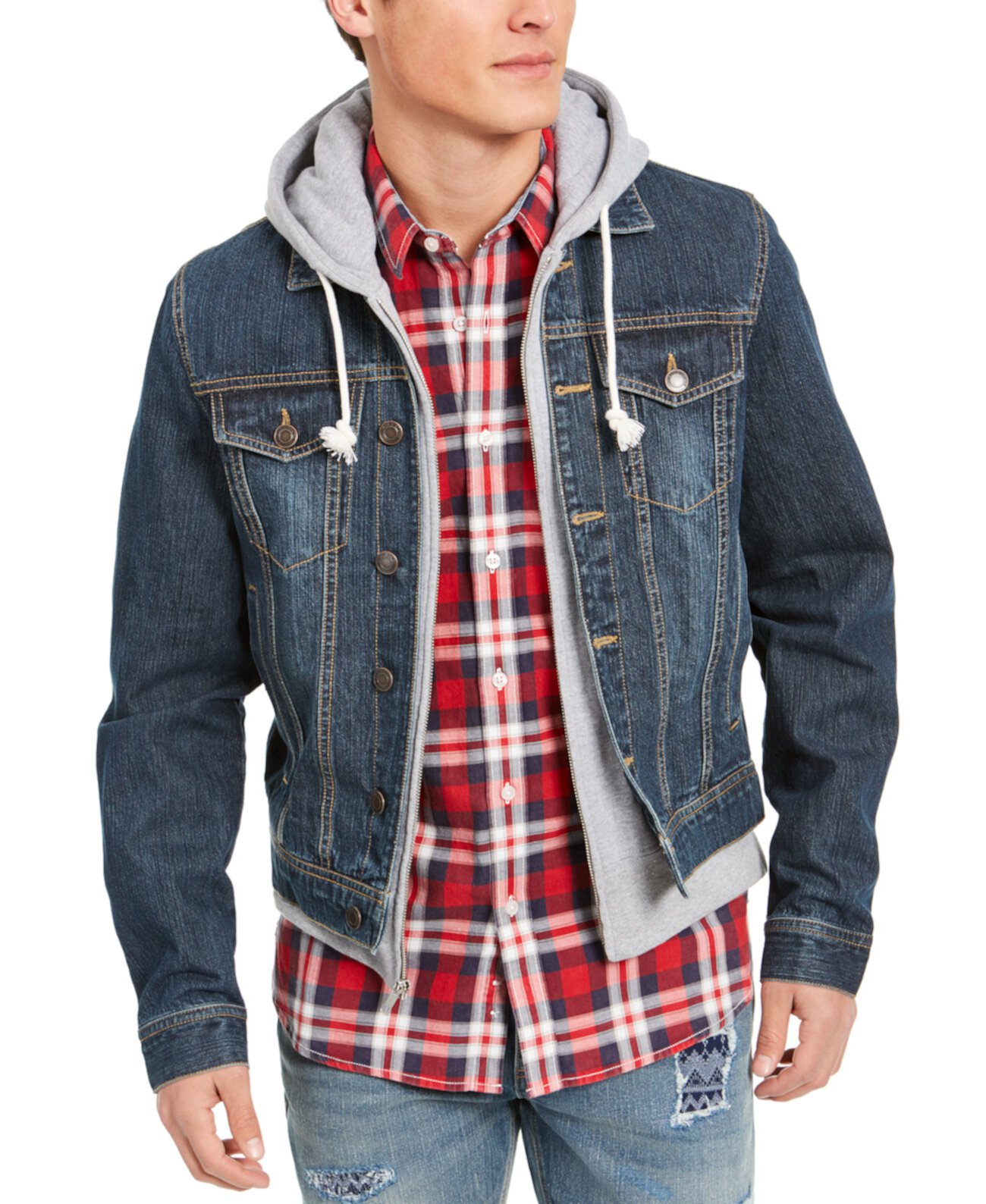 Мужская джинсовая куртка с капюшоном Reeves Trucker, созданная для Macy's Sun & Stone
