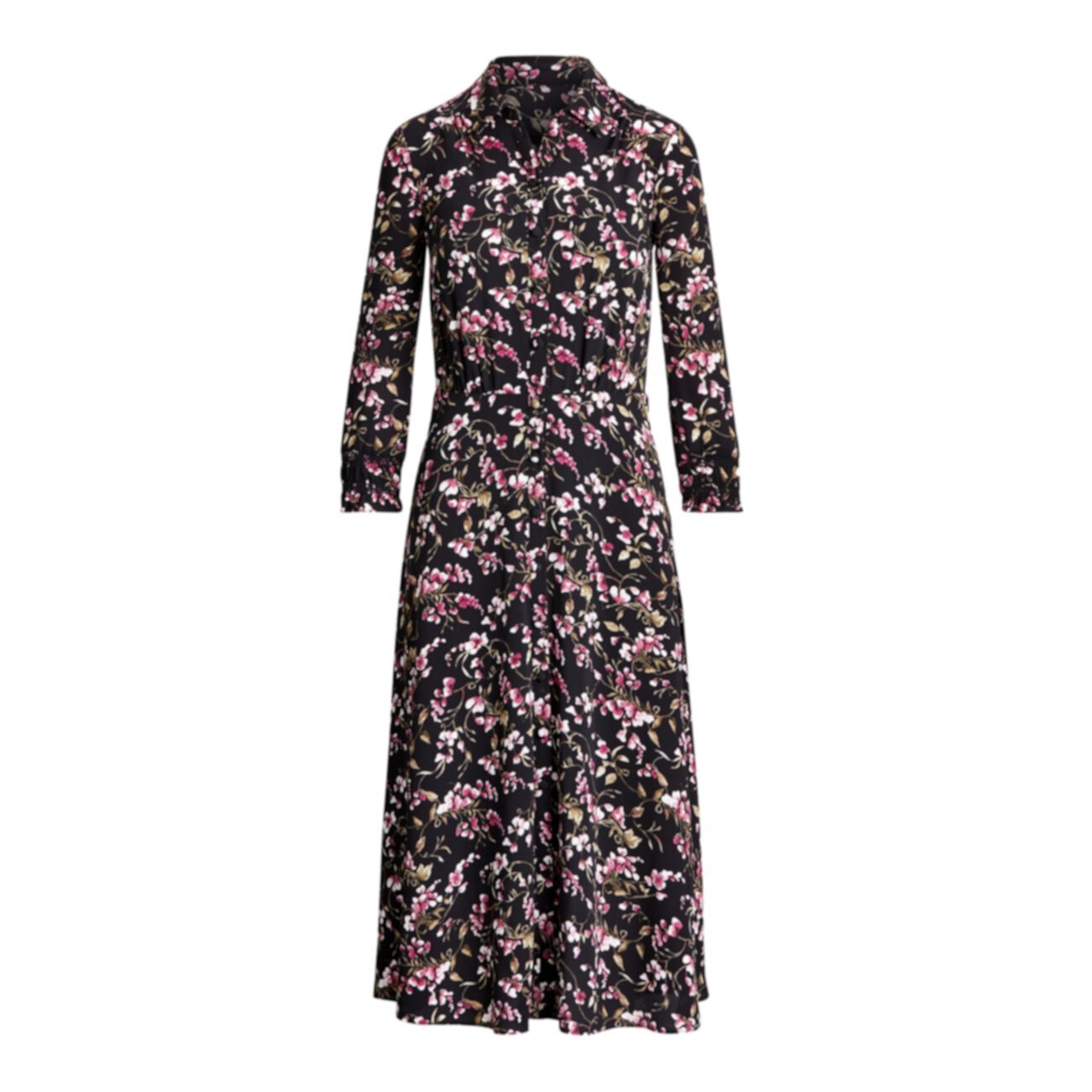 Платье из крепа с цветочным принтом Ralph Lauren