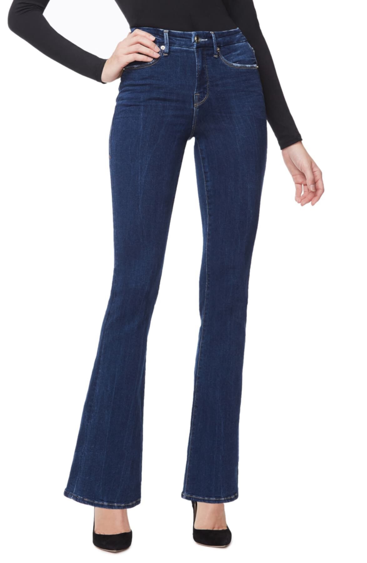 Хорошие расклешенные джинсы с высокой талией (обычный и большой размер) Good American