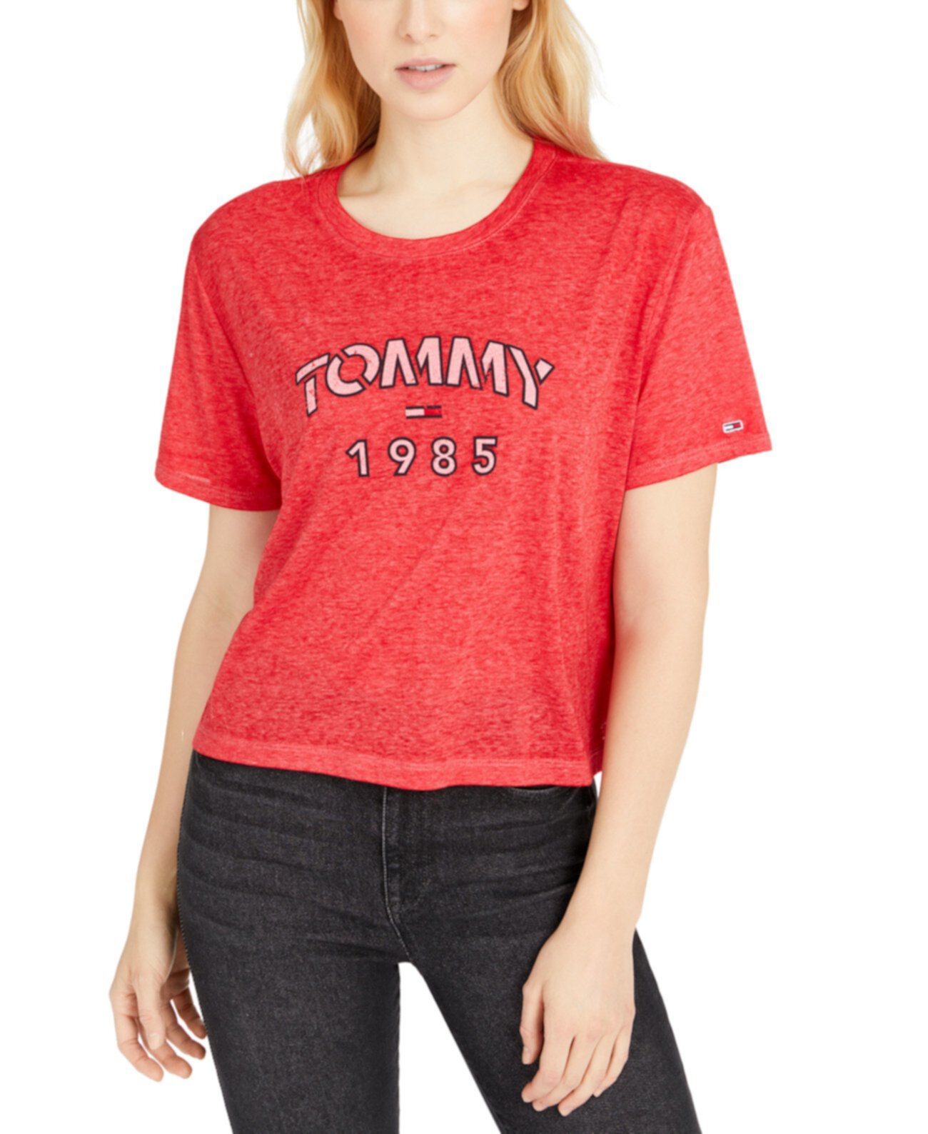 Укороченная футболка с логотипом Tommy Jeans