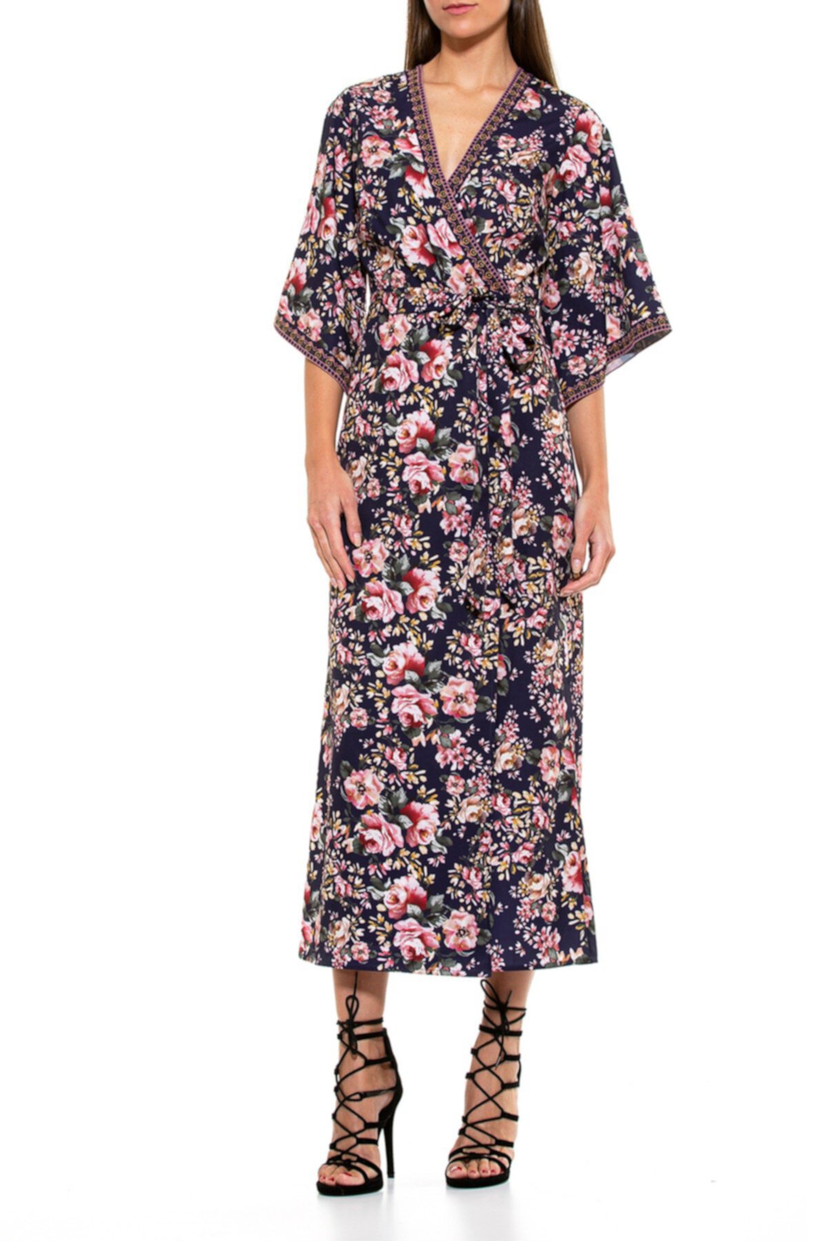 Платье с коротким рукавом и принтом кимоно ALEXIA ADMOR
