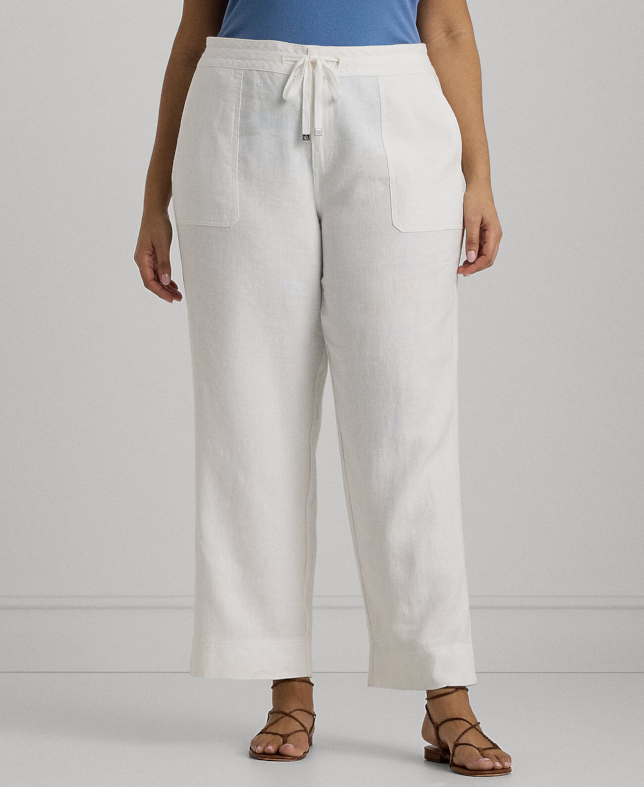 Широкие льняные брюки большого размера LAUREN Ralph Lauren