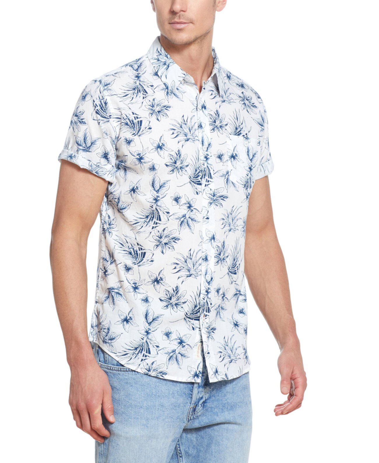 Мужская абстрактная рубашка с короткими рукавами Sill Twill с принтом Splatter Weatherproof Vintage