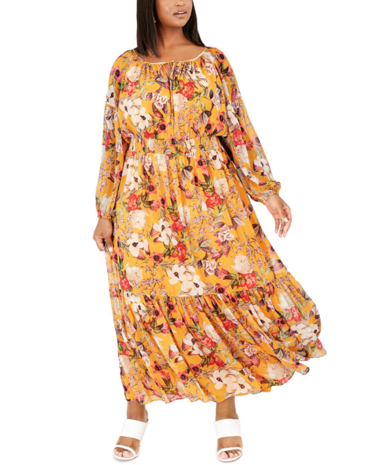 Платье для крестьян с принтом размера плюс, созданное для Macy's INC International Concepts