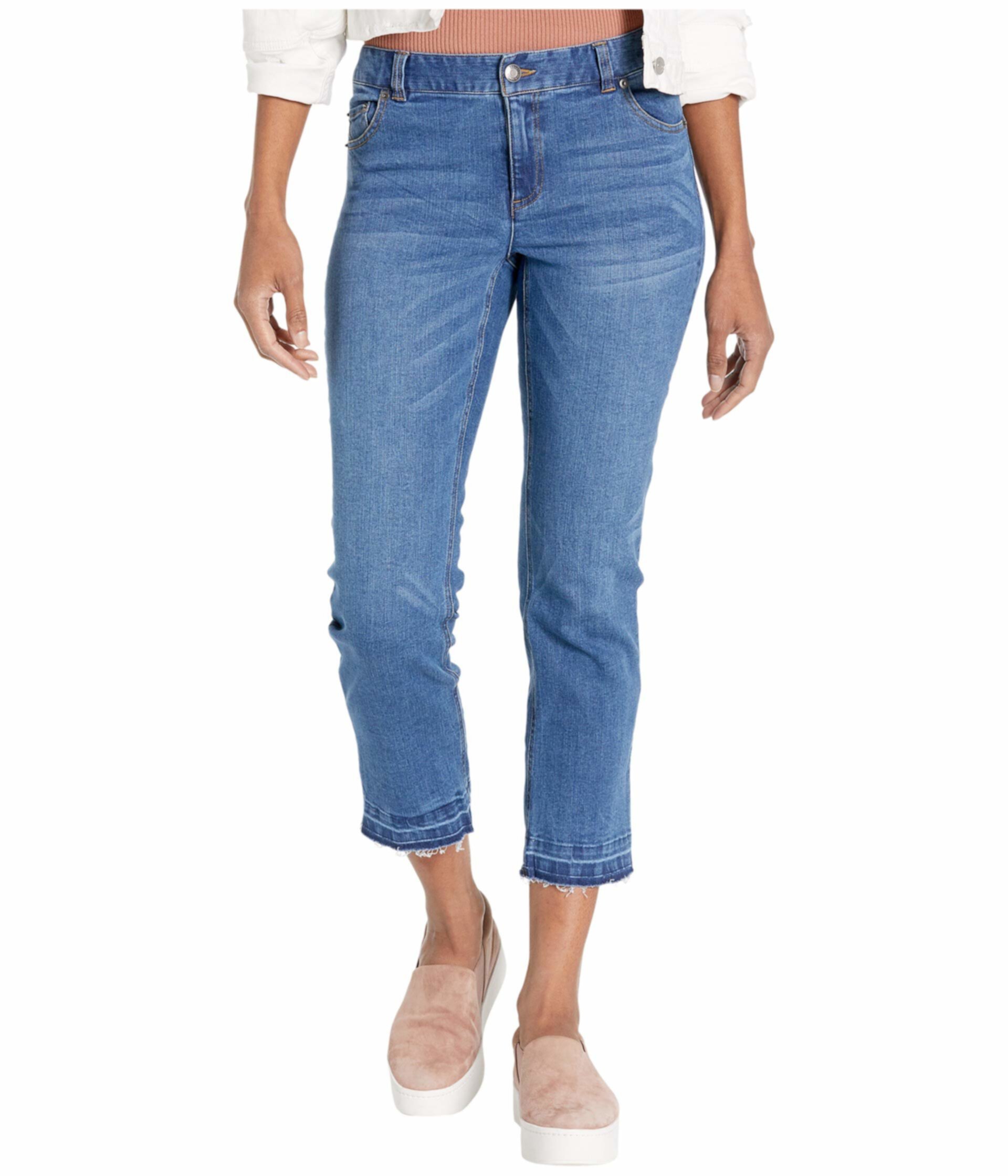 Выбеленные эластичные джинсовые джинсы с пятью карманами с потрепанным подолом в джинсовой ткани Elliott Lauren