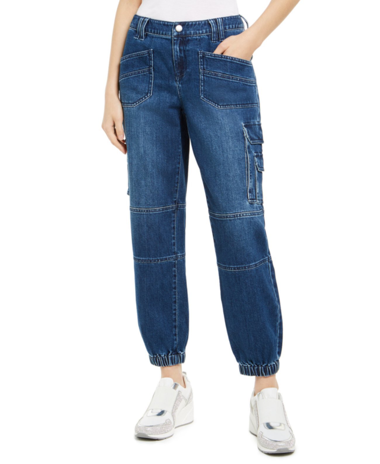 Джинсовые джинсы Jogger с логотипом Cargo Cargo, созданные для Macy's INC International Concepts