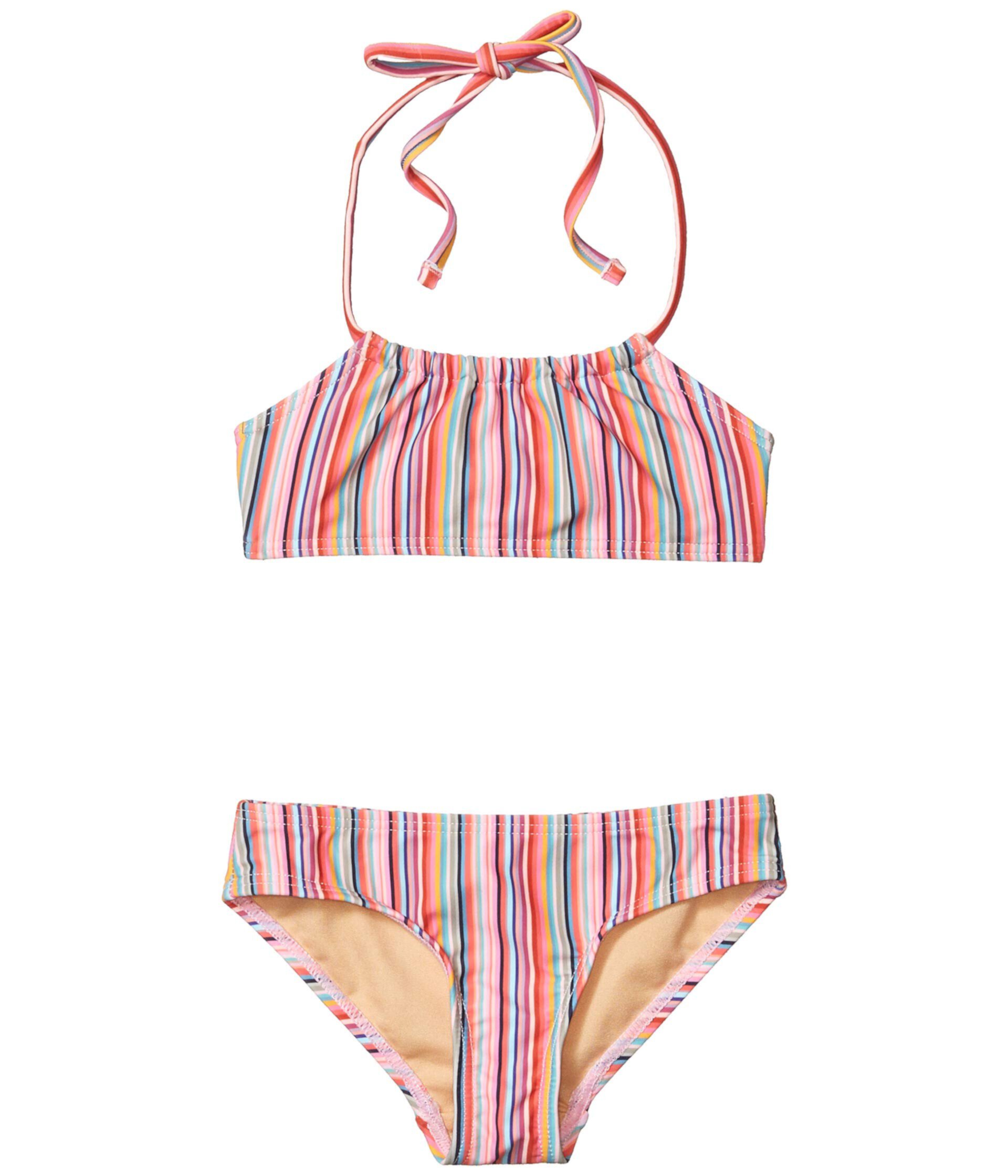 Ретро Радужные полоски Bandeau Bikini (для малышей / маленьких детей / больших детей) Toobydoo
