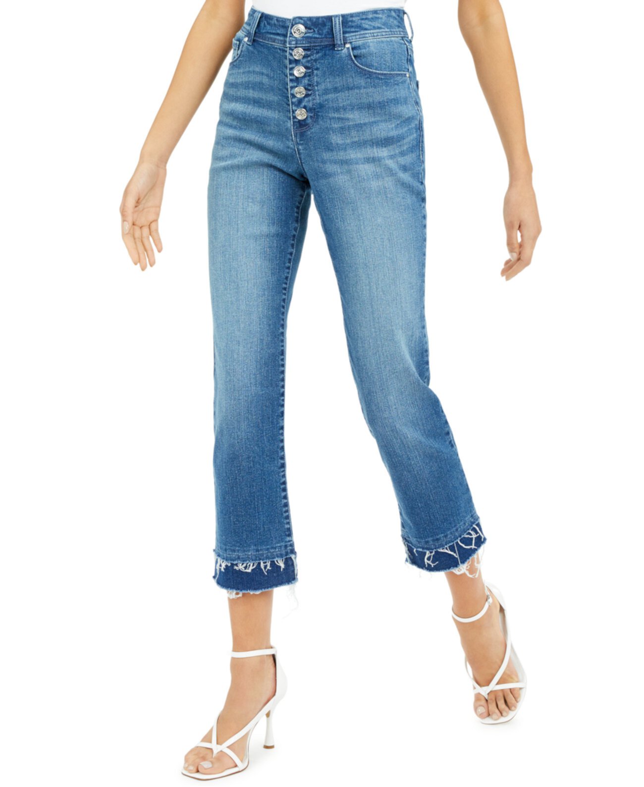 Укороченные прямые джинсы с двойным подолом INC, созданные для Macy's INC International Concepts