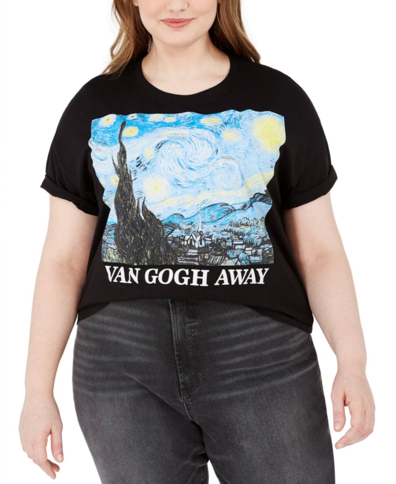 Укороченная укороченная футболка с рисунком Van Gogh Away Love Tribe