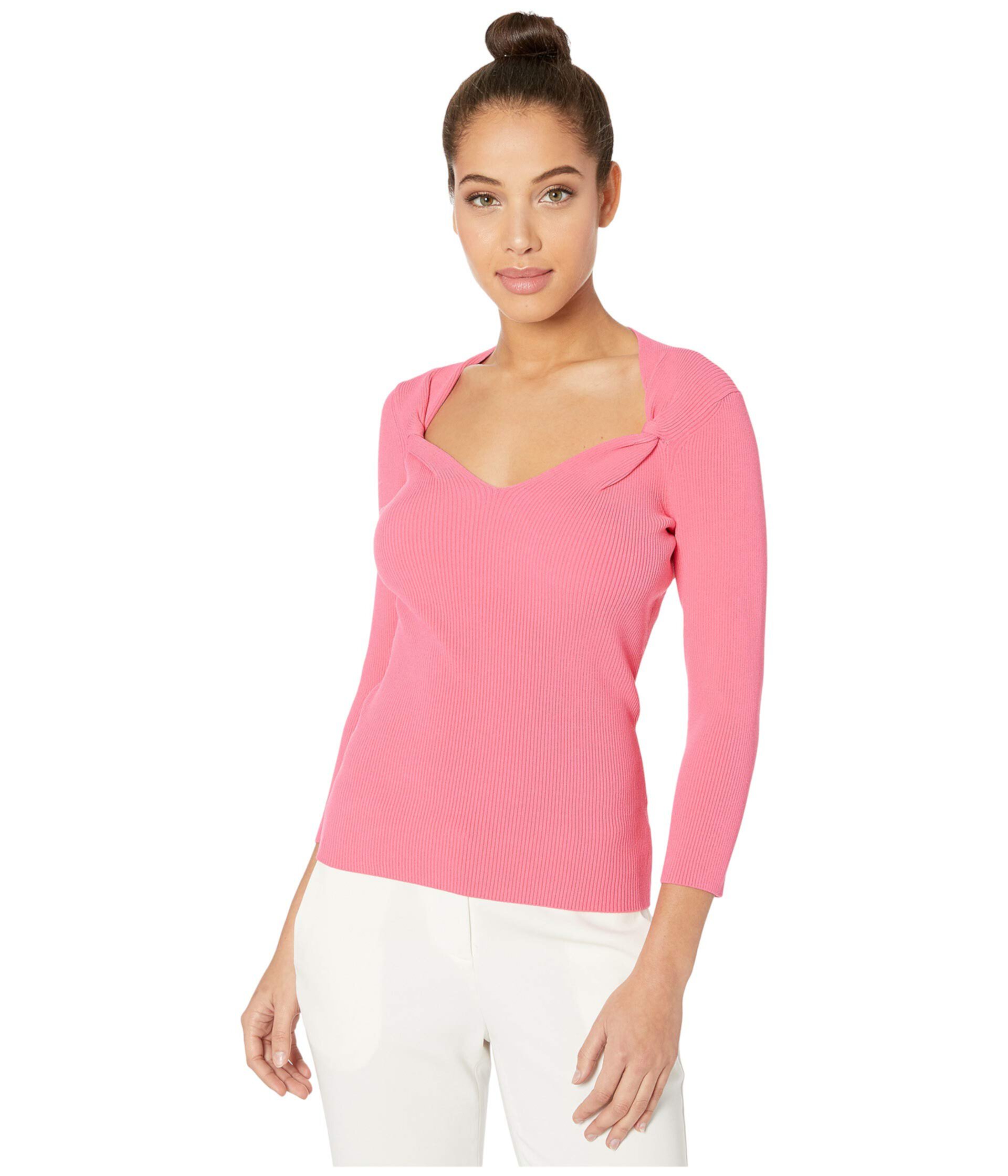 Twist Front Neck Pullover Milly