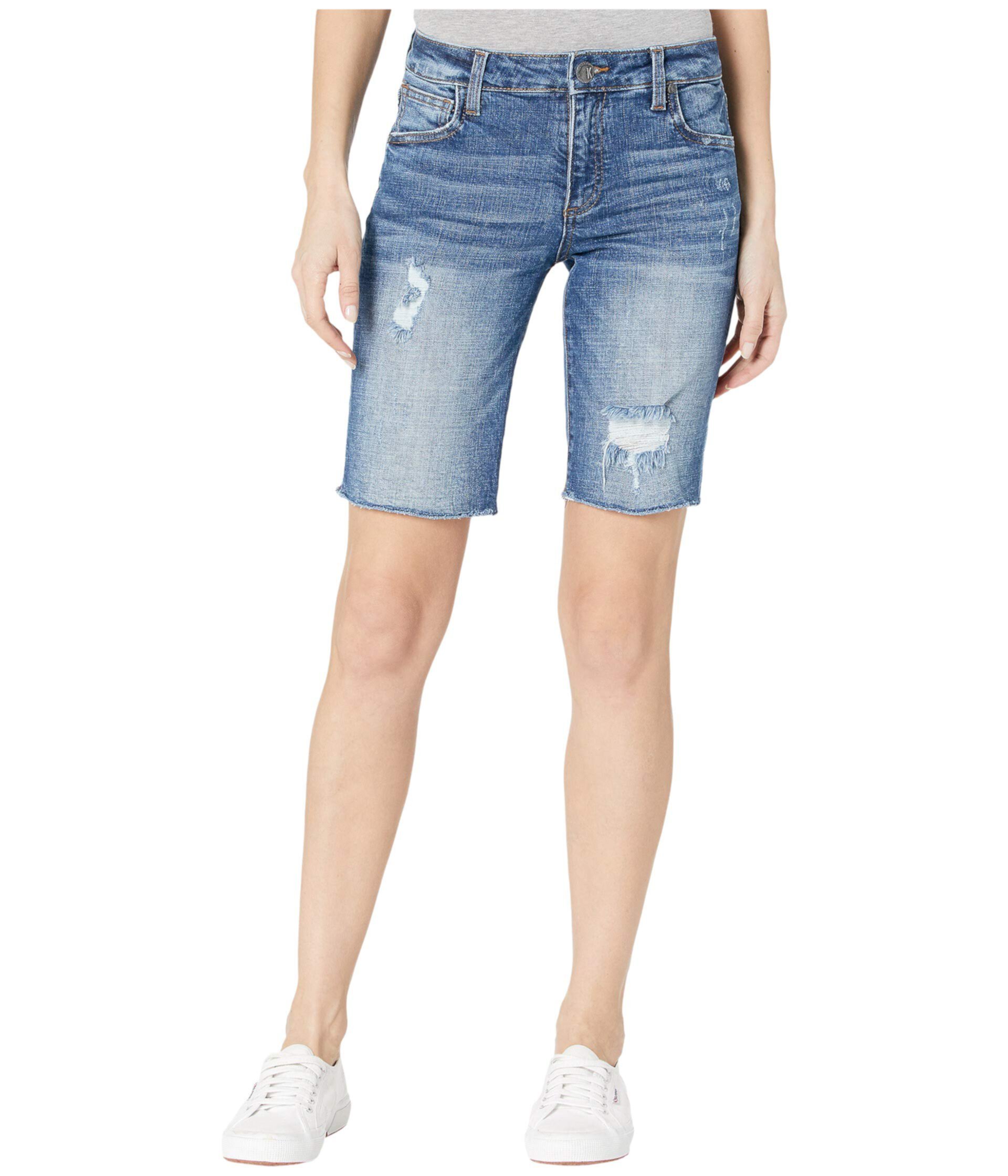 Sophie Bermuda Shorts Five-Pockets Fray Hem KUT from the Kloth