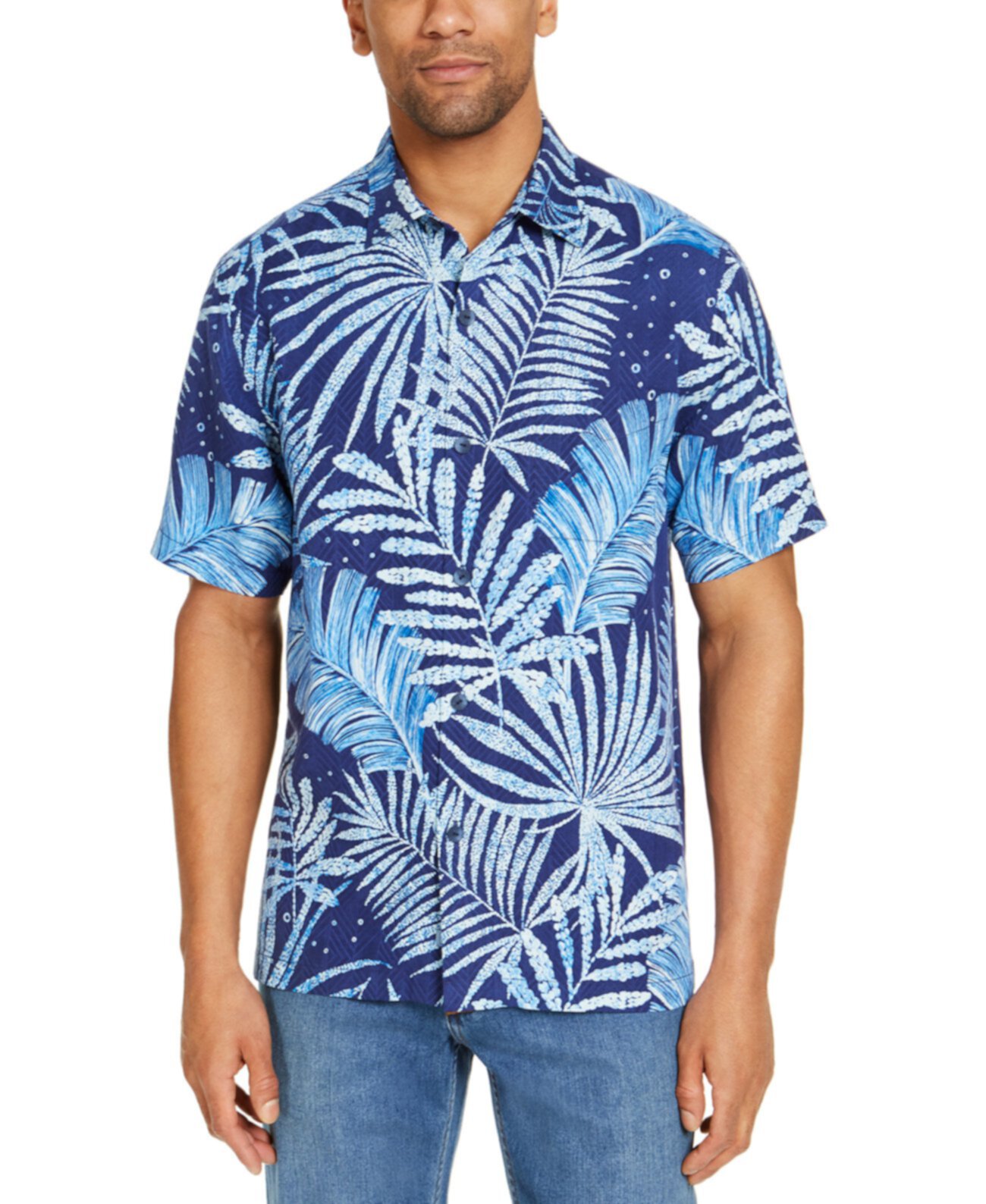 Мужская рубашка из шелка с тропическим принтом Classic Fronds Classic Fit Tommy Bahama