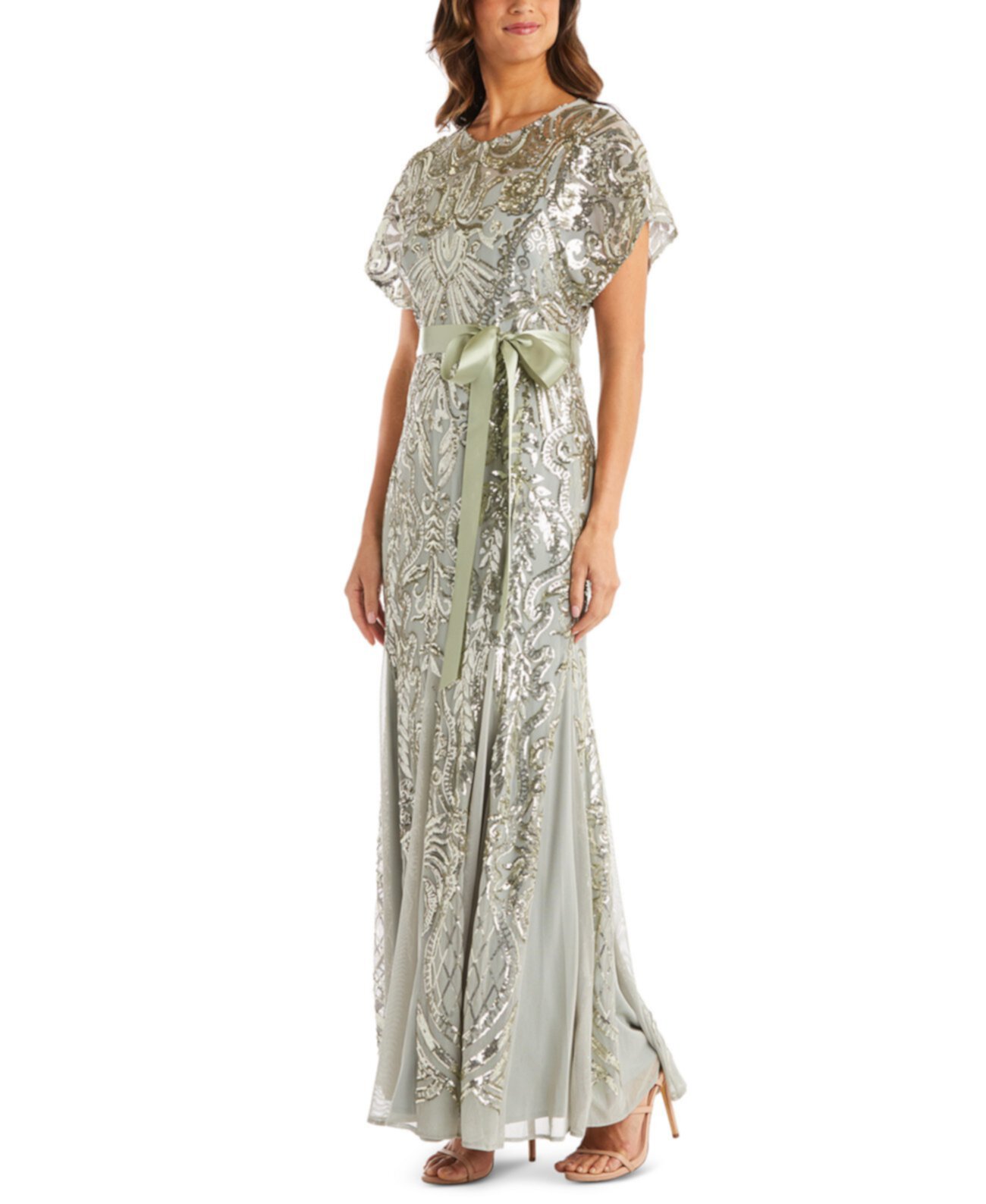 Платье с металлическими блестками R & M Richards