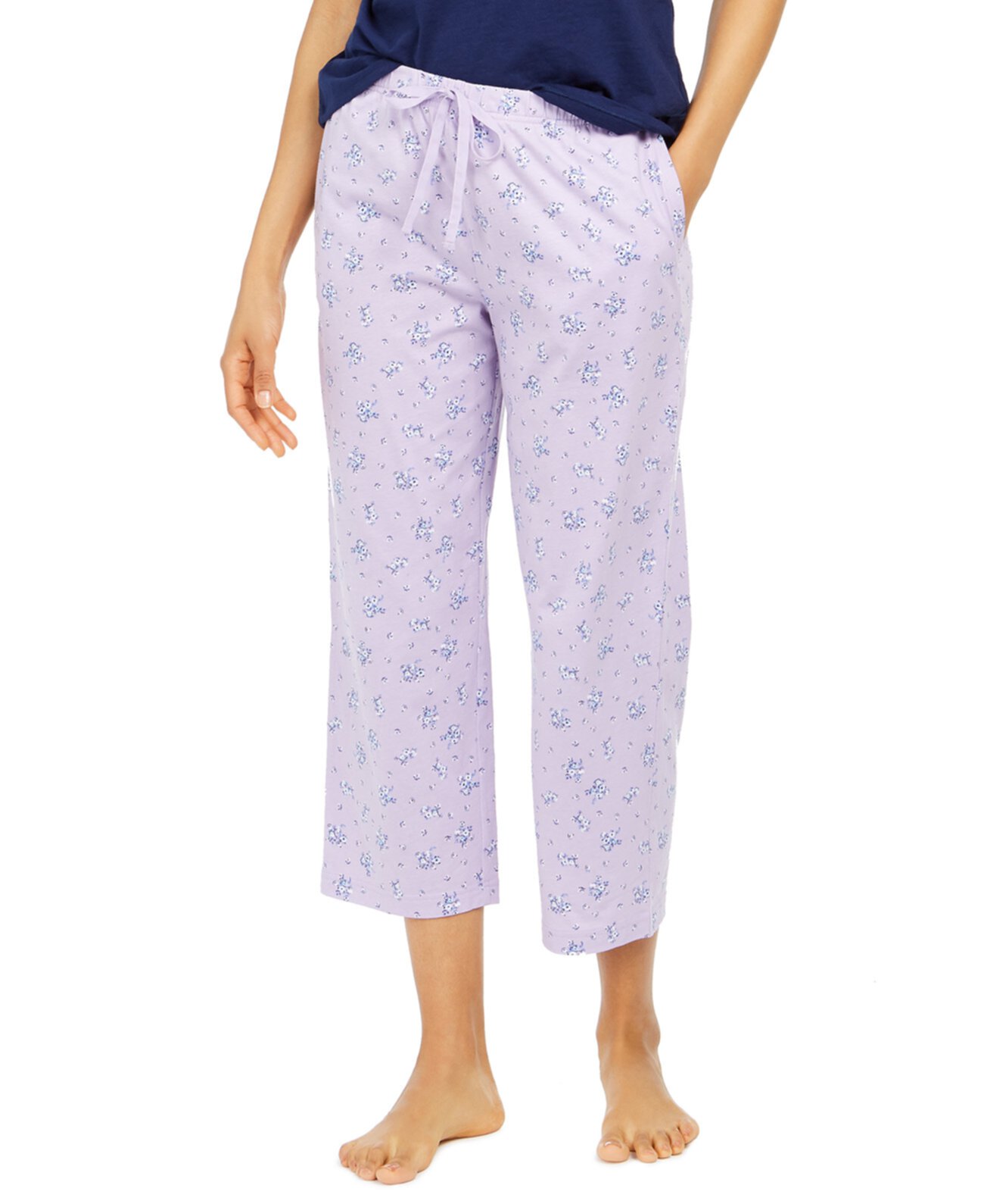 Укороченные пижамные штаны с принтом из хлопка, созданные для Macy's Charter Club