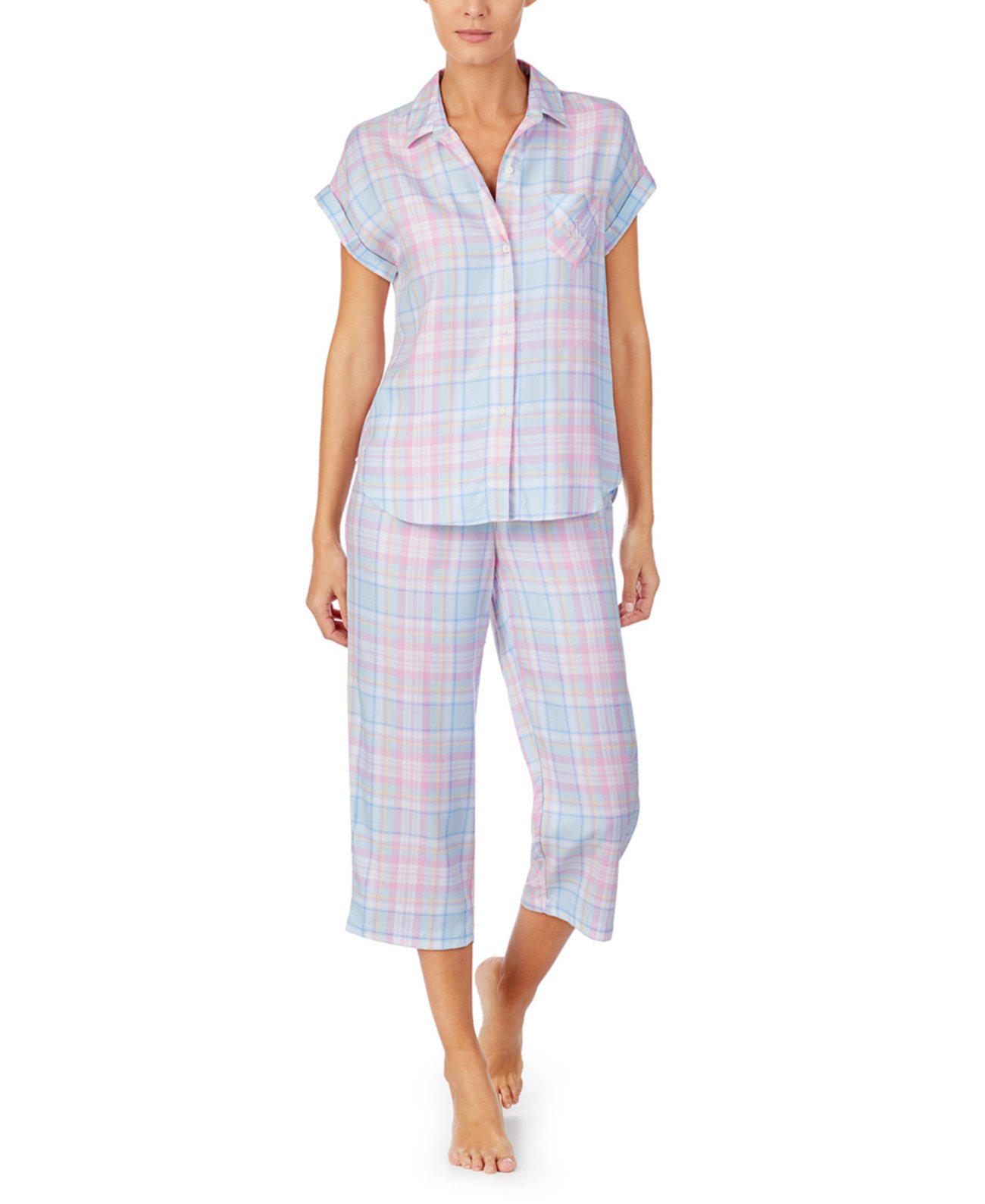 Пижама с короткими рукавами в клетку Ralph Lauren